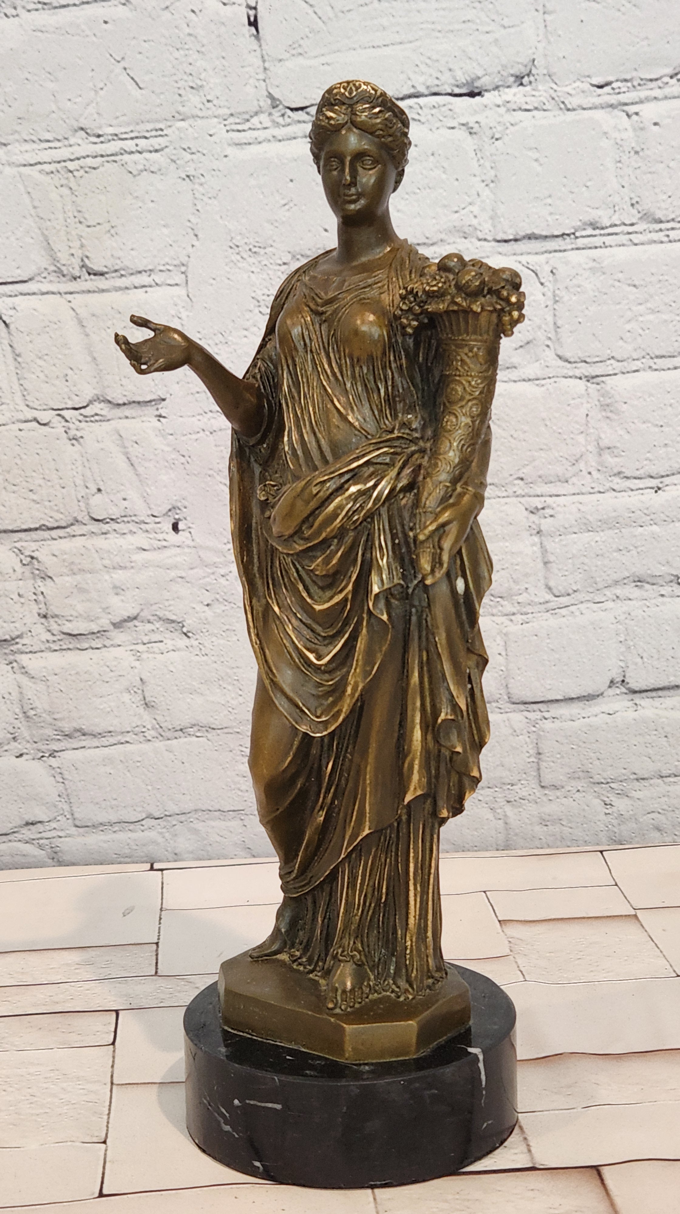 Bronze Goddess Fortuna Sculpture Jean Patoue Symbol of Fate Luck Statue Art