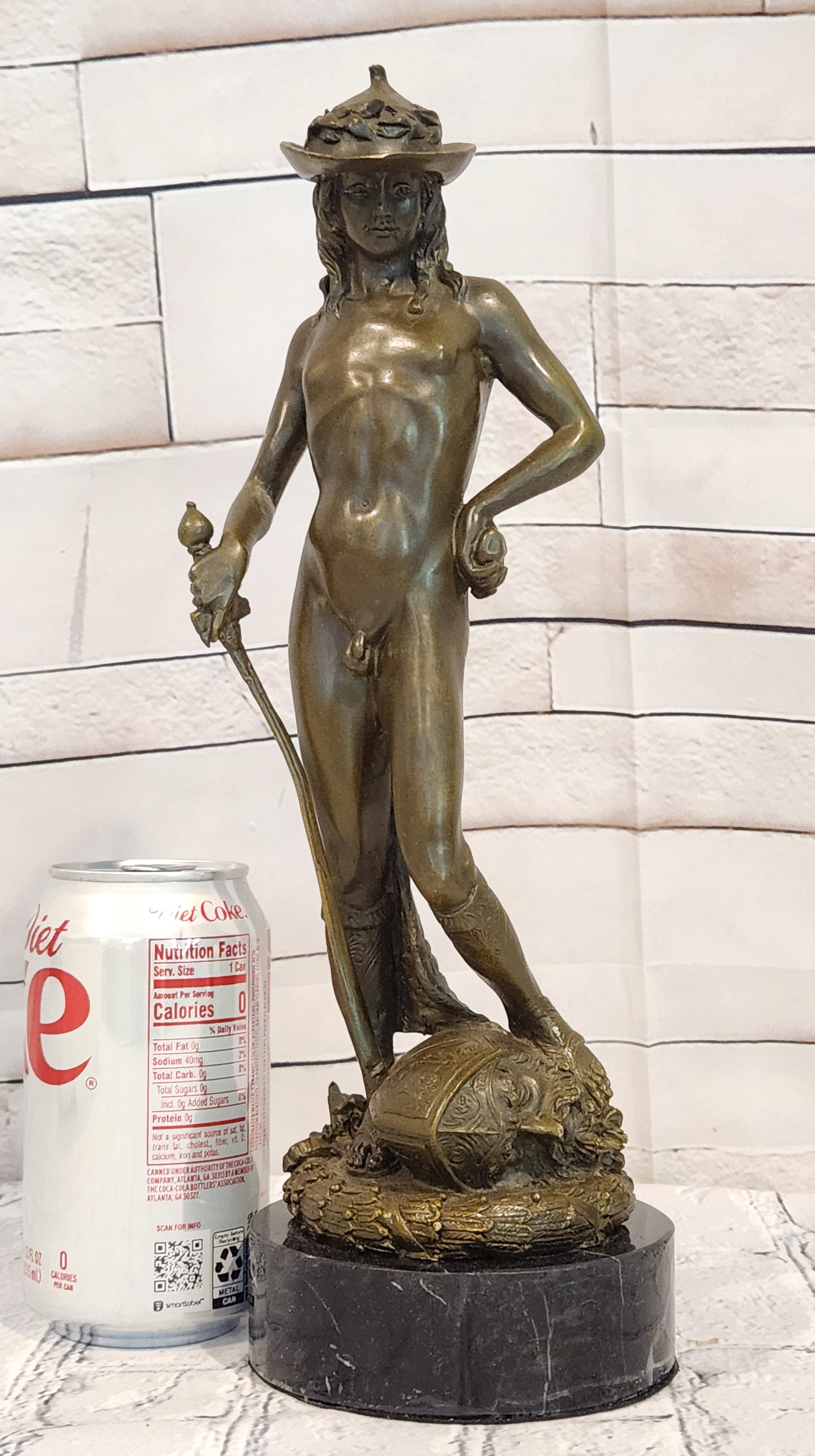 Bronze Sculpture David and Goliath Signed Milo Mythological Art Collectible Statue