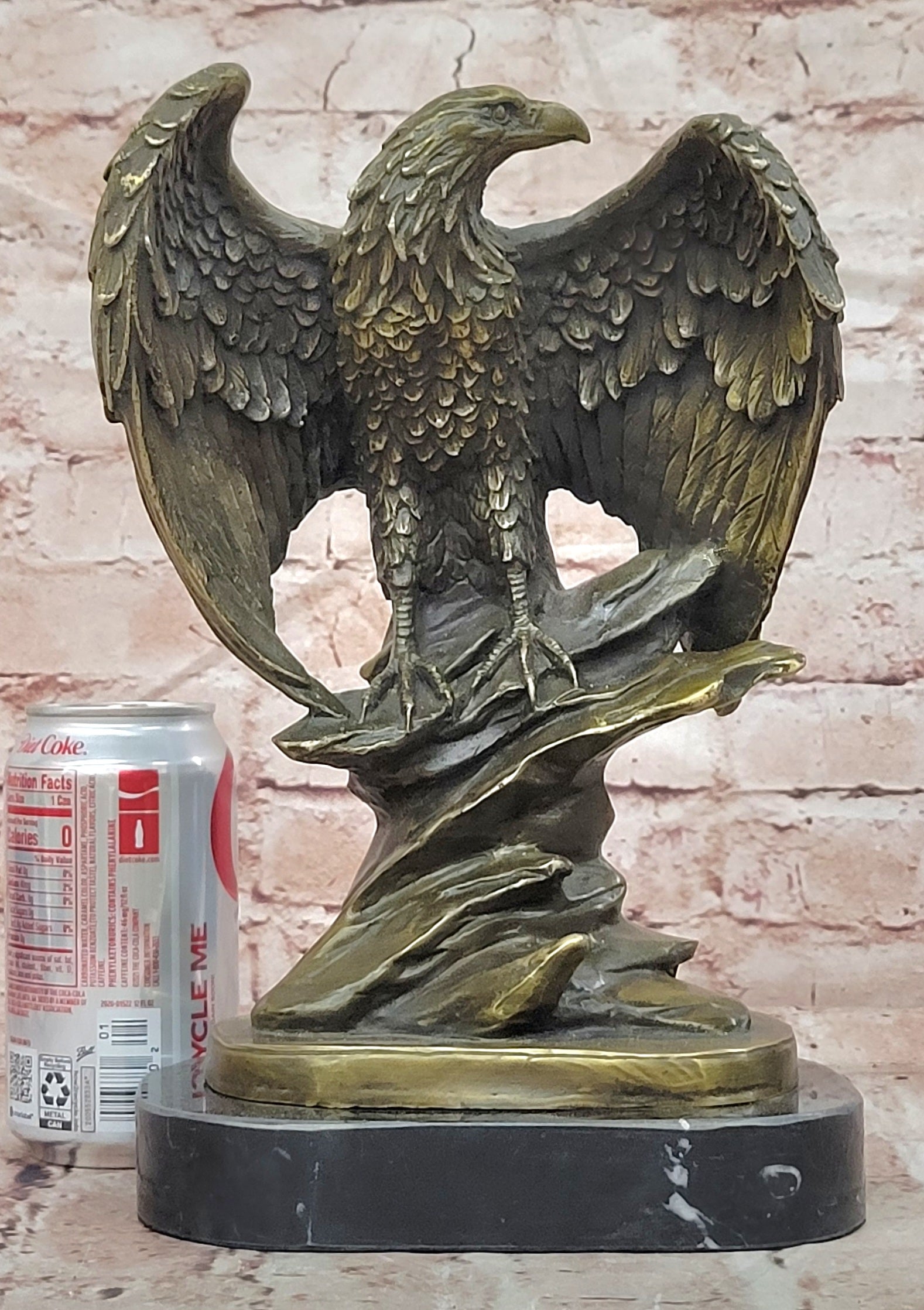Bronze American Eagle Sculpture Freedom Bird Statue Signed Moigniez Collectible