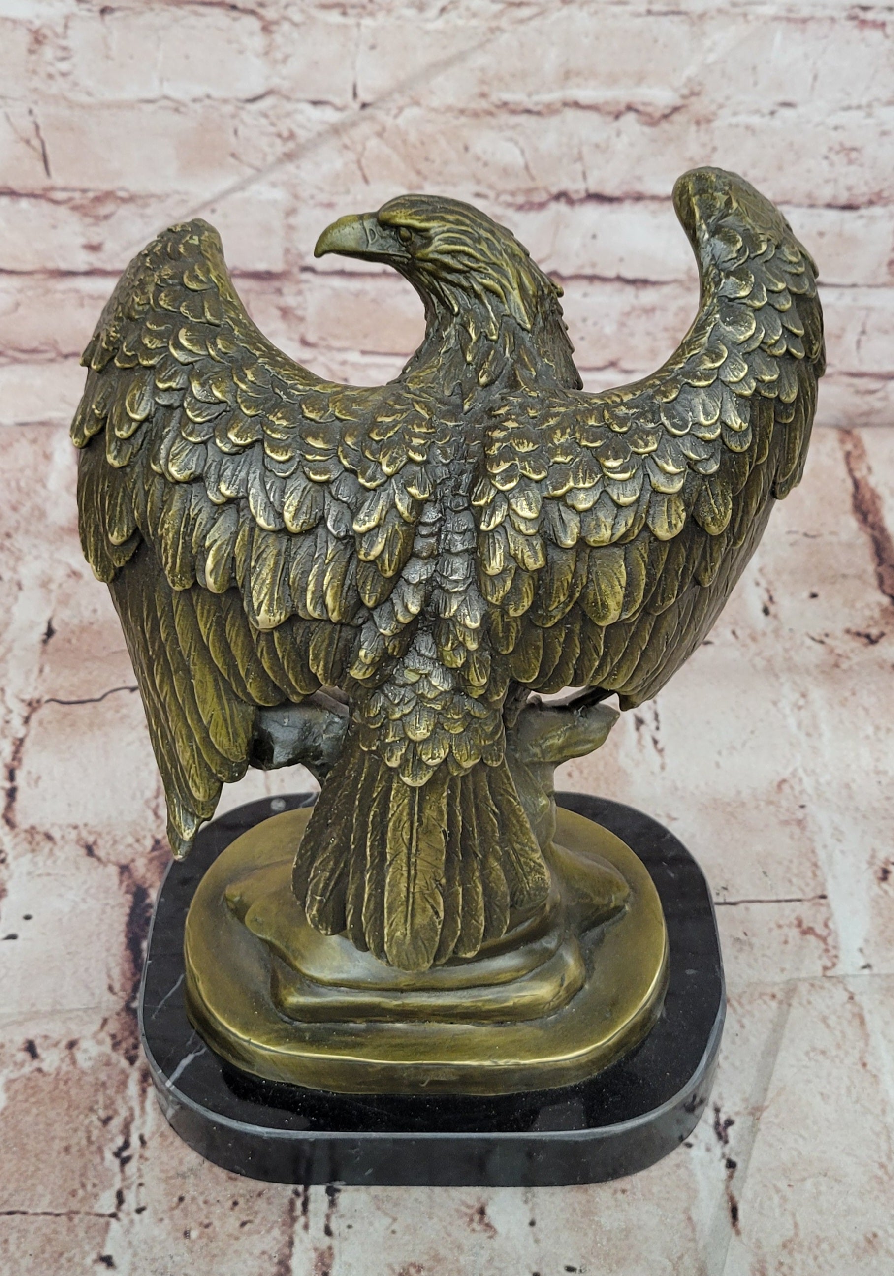 Bronze American Eagle Sculpture Freedom Bird Statue Signed Moigniez Collectible