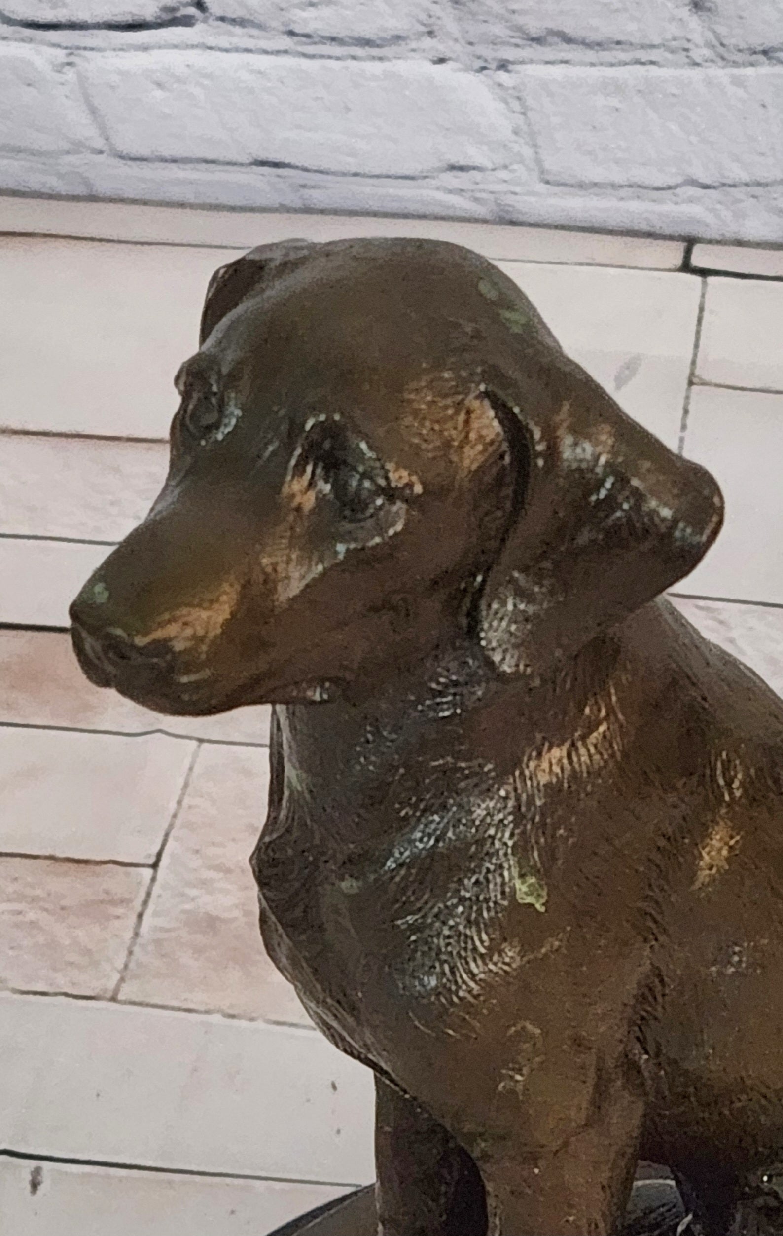 Hand Cast Bronze Labrador Dog Statue Signed Miguel Lopez Fine Art Animal Sculpture