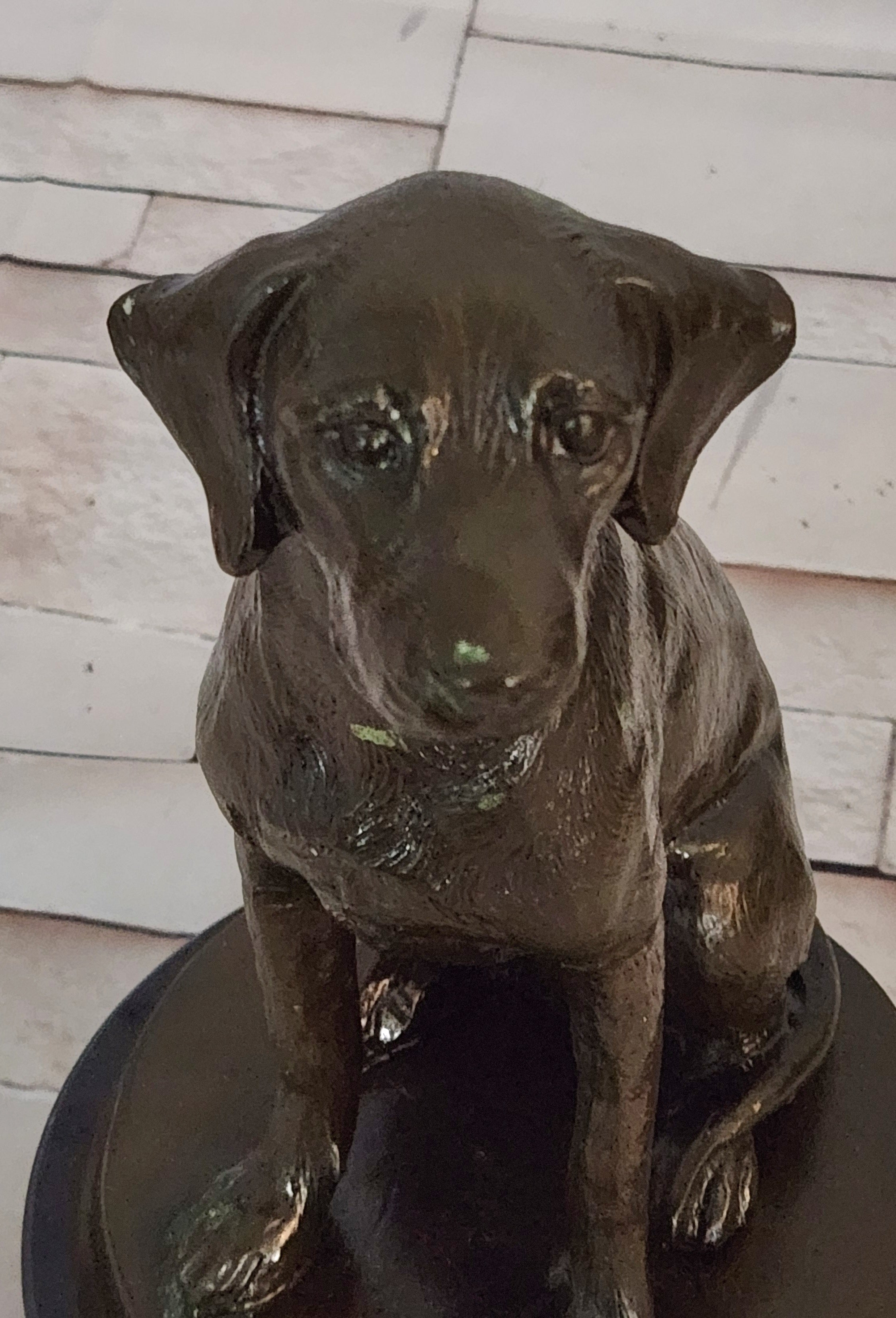 Hand Cast Bronze Labrador Dog Statue Signed Miguel Lopez Fine Art Animal Sculpture