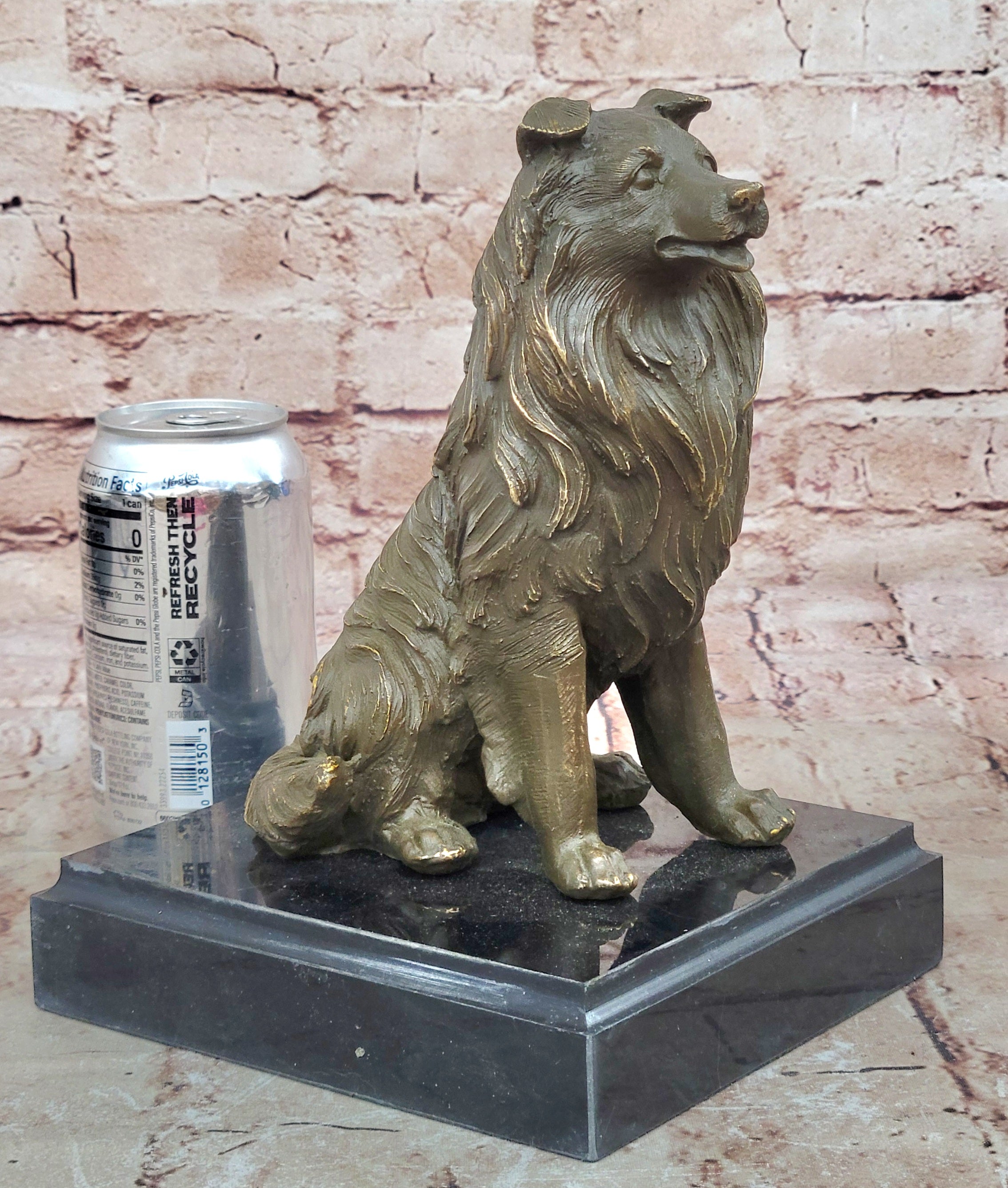 Original Signed Milo Bronze Sculpture Statue Loyal Collie Dog Collectible Pet Figurine