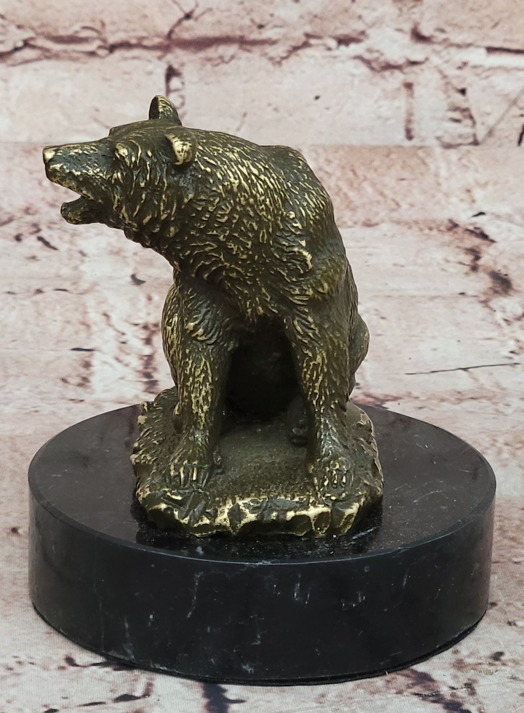 Bronze Wildlife Bear Sculpture Signed William Animal Lover Collectible Decor
