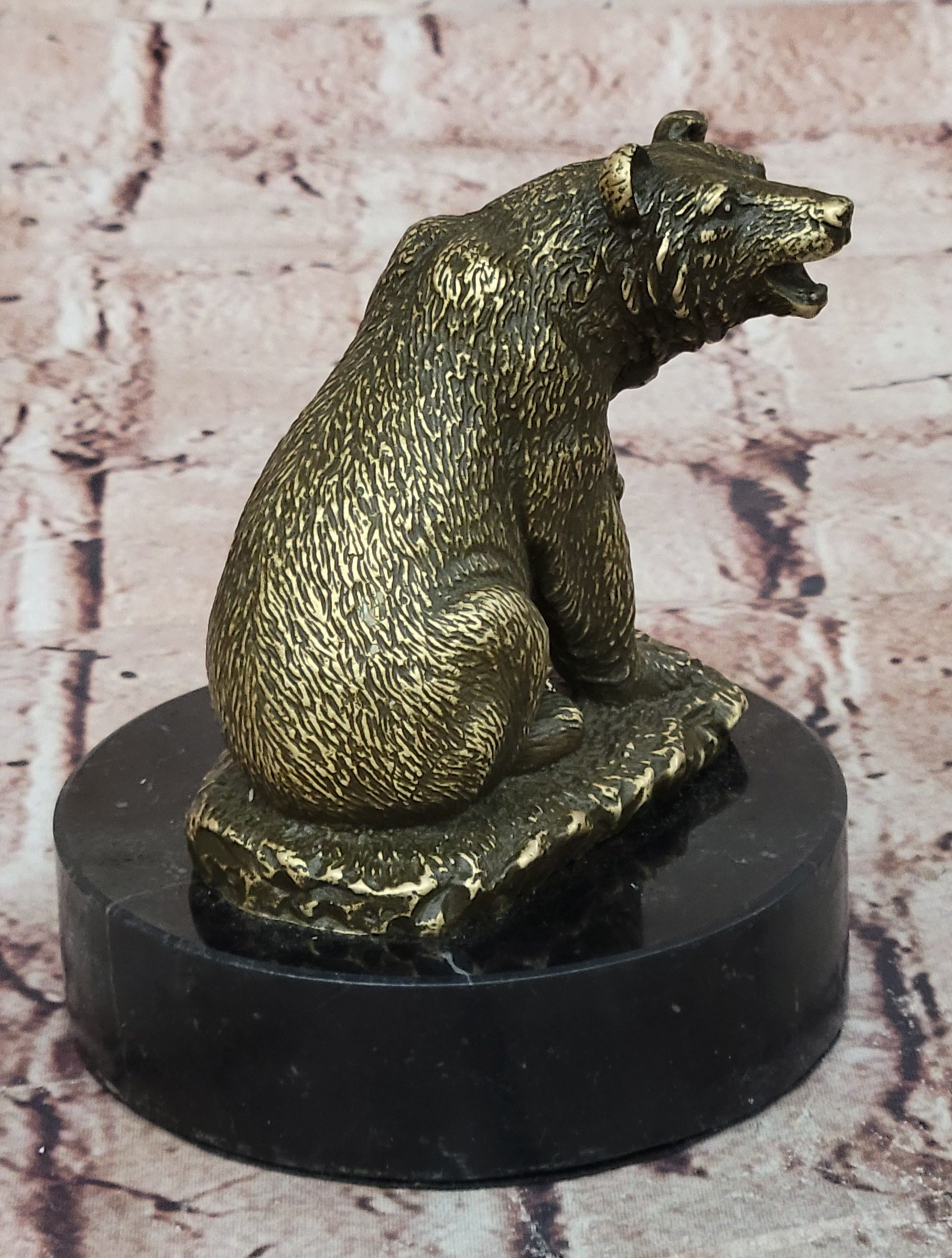 Bronze Wildlife Bear Sculpture Signed William Animal Lover Collectible Decor