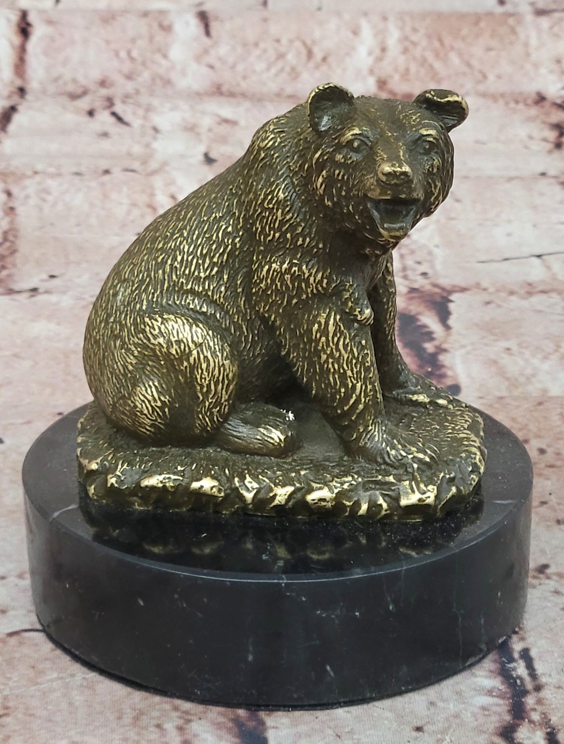 Bronze Wildlife Bear Sculpture Signed William Animal Lover Collectible Decor