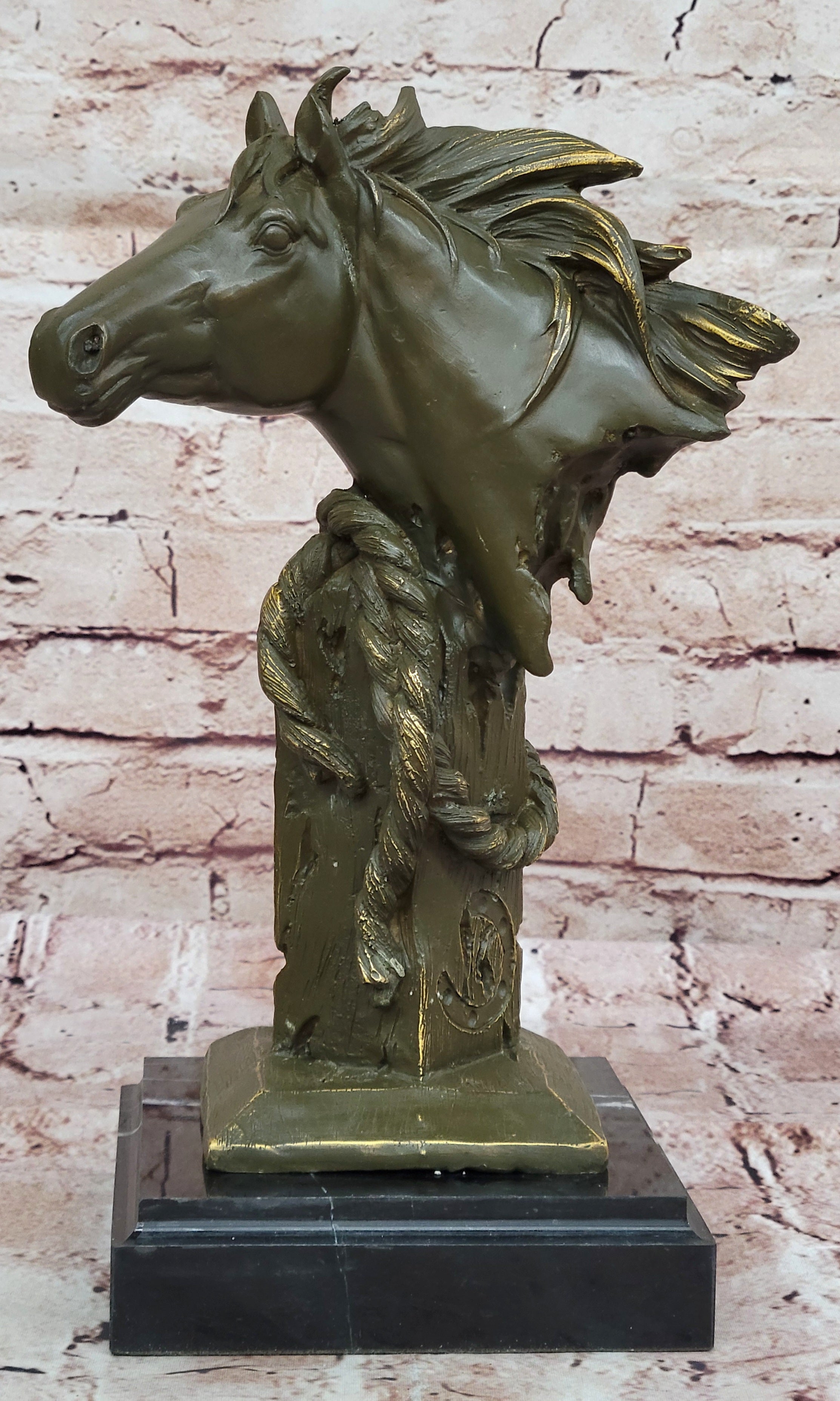 Bronze Cowboy Trophy Horse Bust by Milo – Handcrafted Western Sculpture