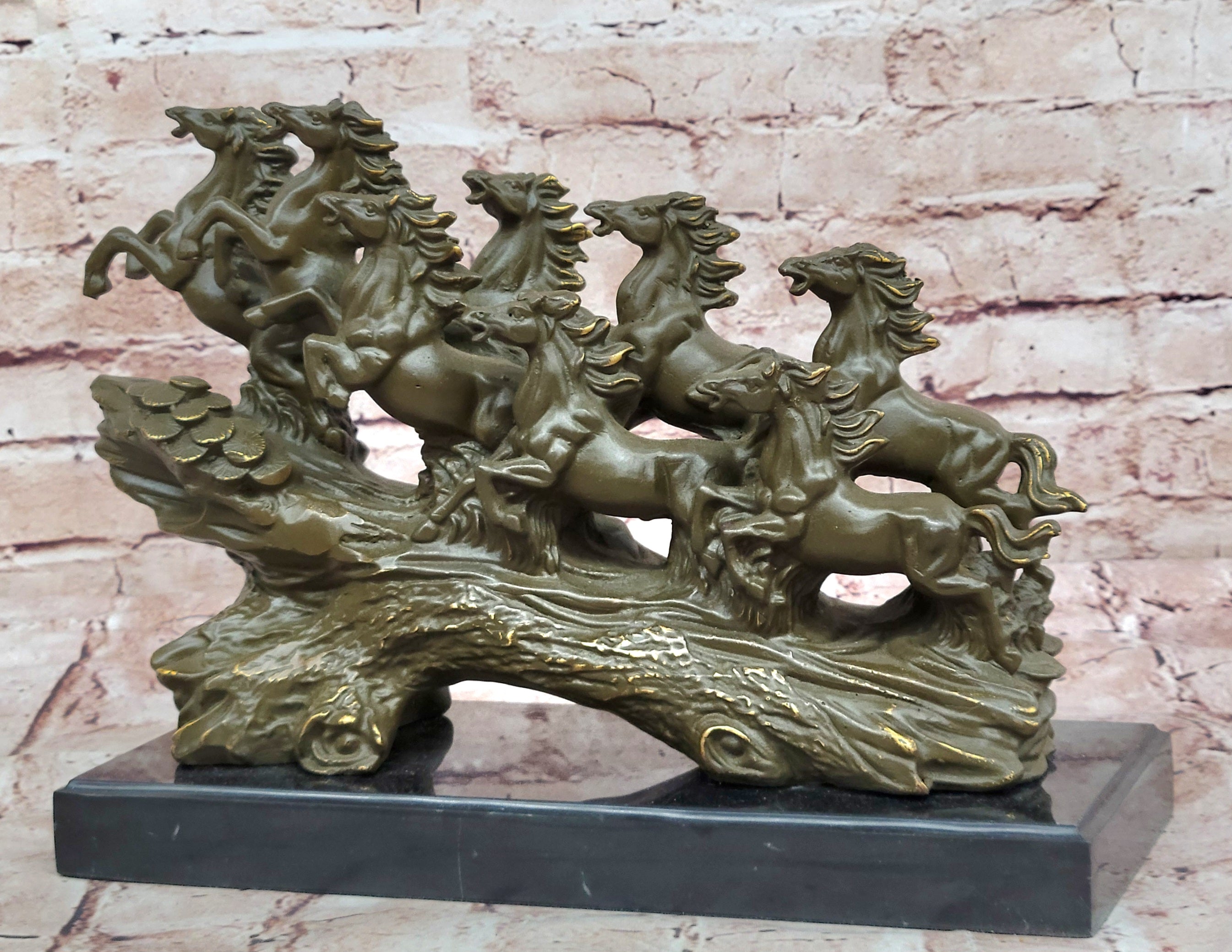 Limited Edition Bronze Horse Sculpture by Milo Eight Running Statues for Living Room Display