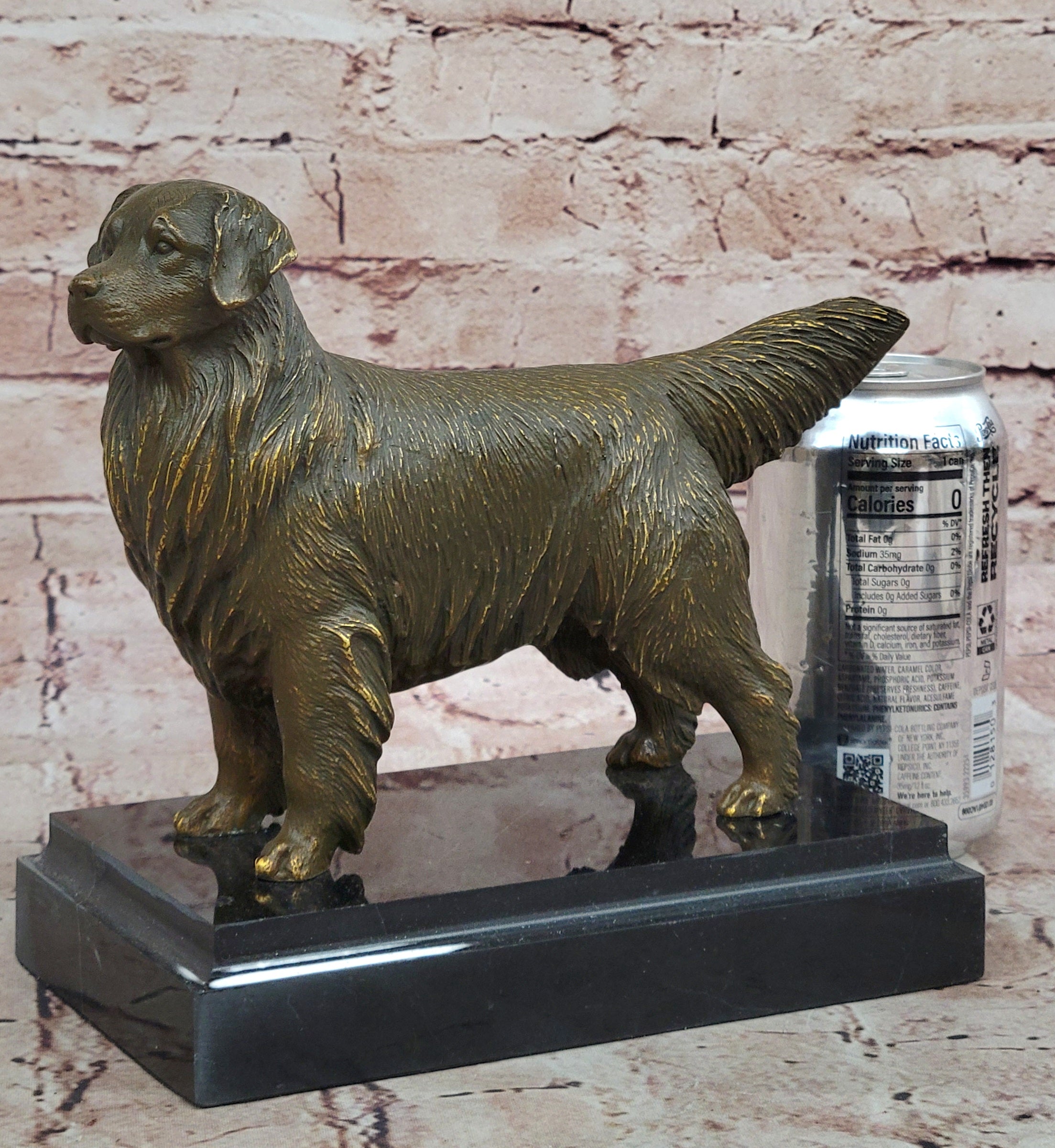 Real Bronze Golden Retriever Statue by Mogniez Sculpture Pet Lover Collectible Figurine