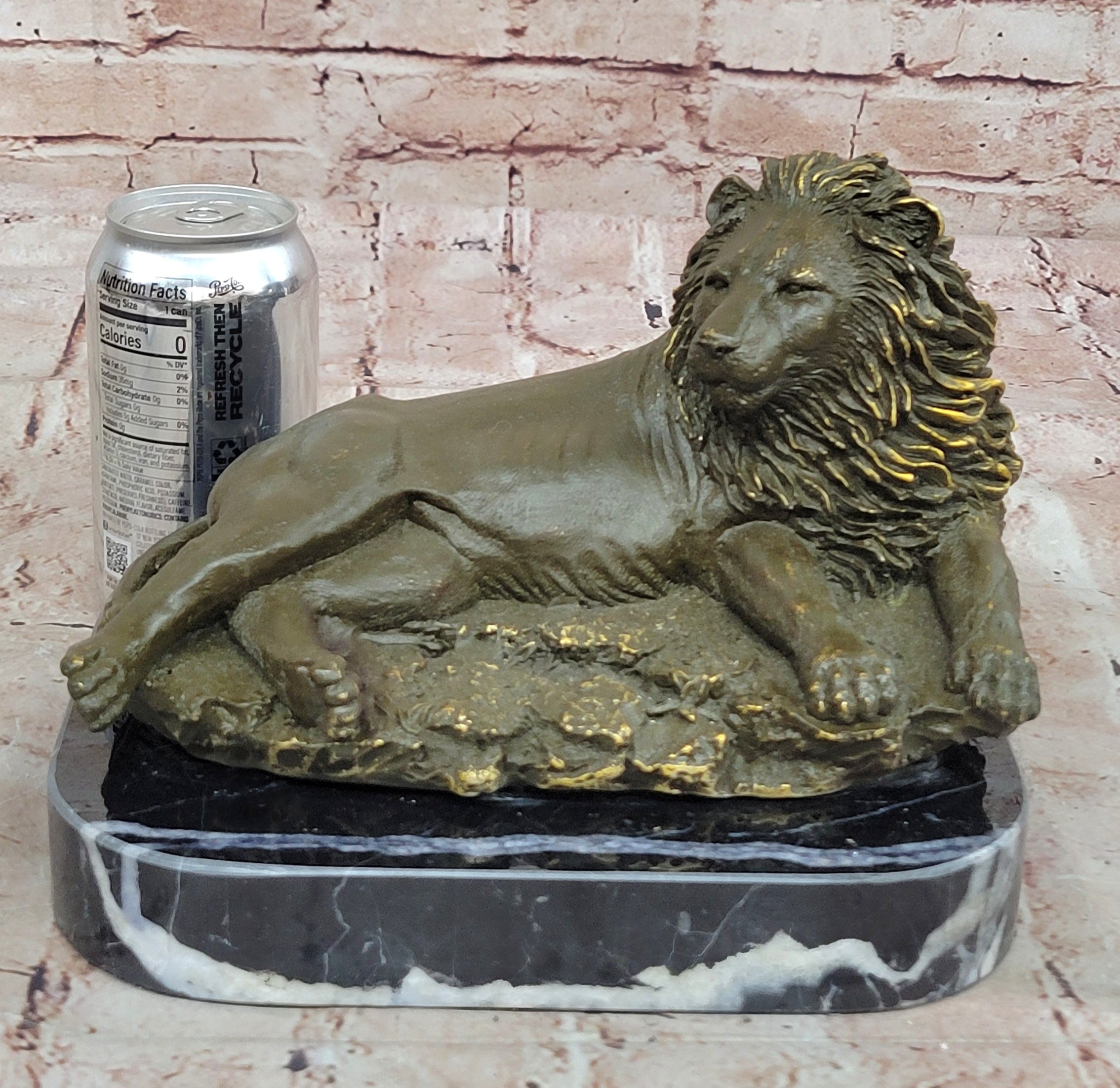 Majestic Lion Bronze Statue by Barye Sculpture Wildlife Home Office Art Collectible