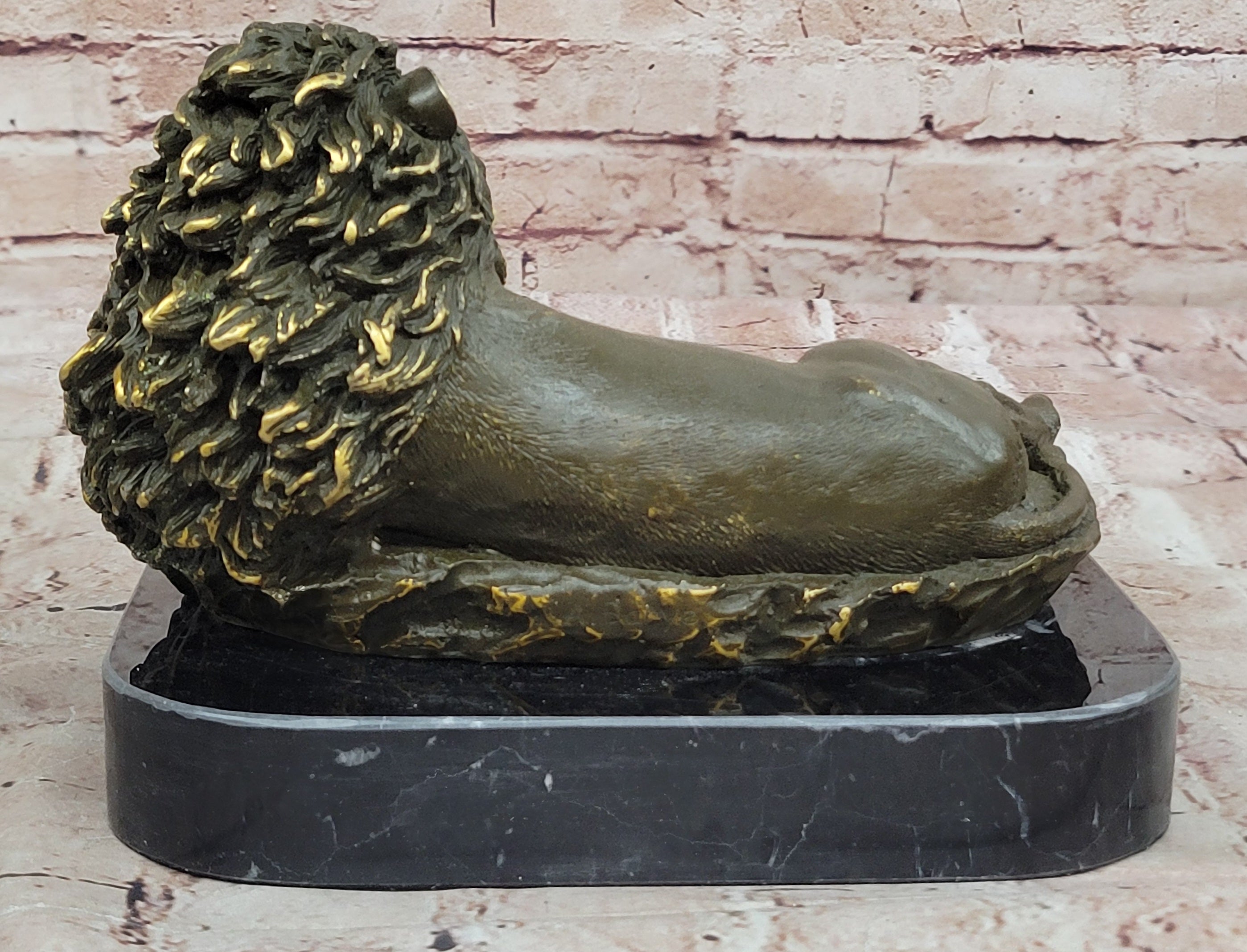 Majestic Lion Bronze Statue by Barye Sculpture Wildlife Home Office Art Collectible