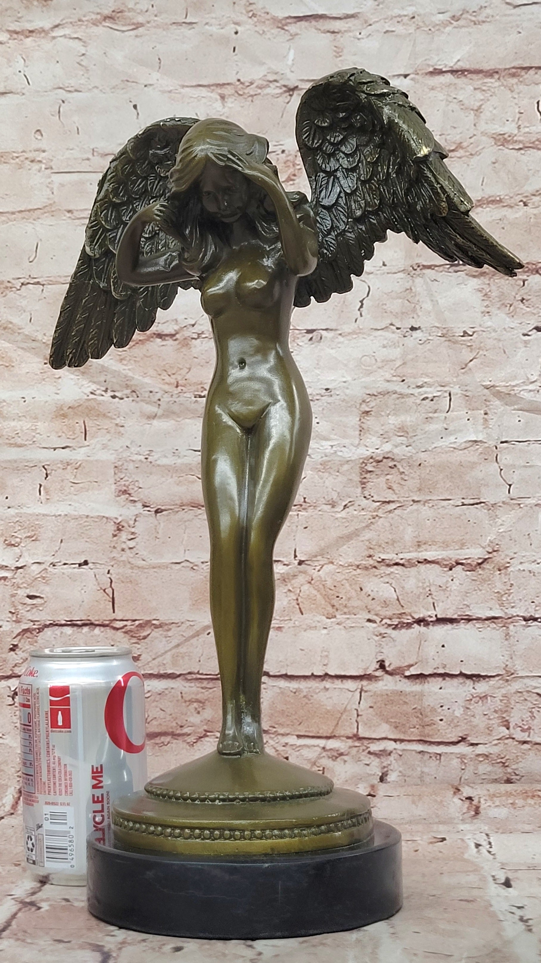 Bronze Custodian Angel Sculpture Signed Weinman Mythological Art Statue Decor