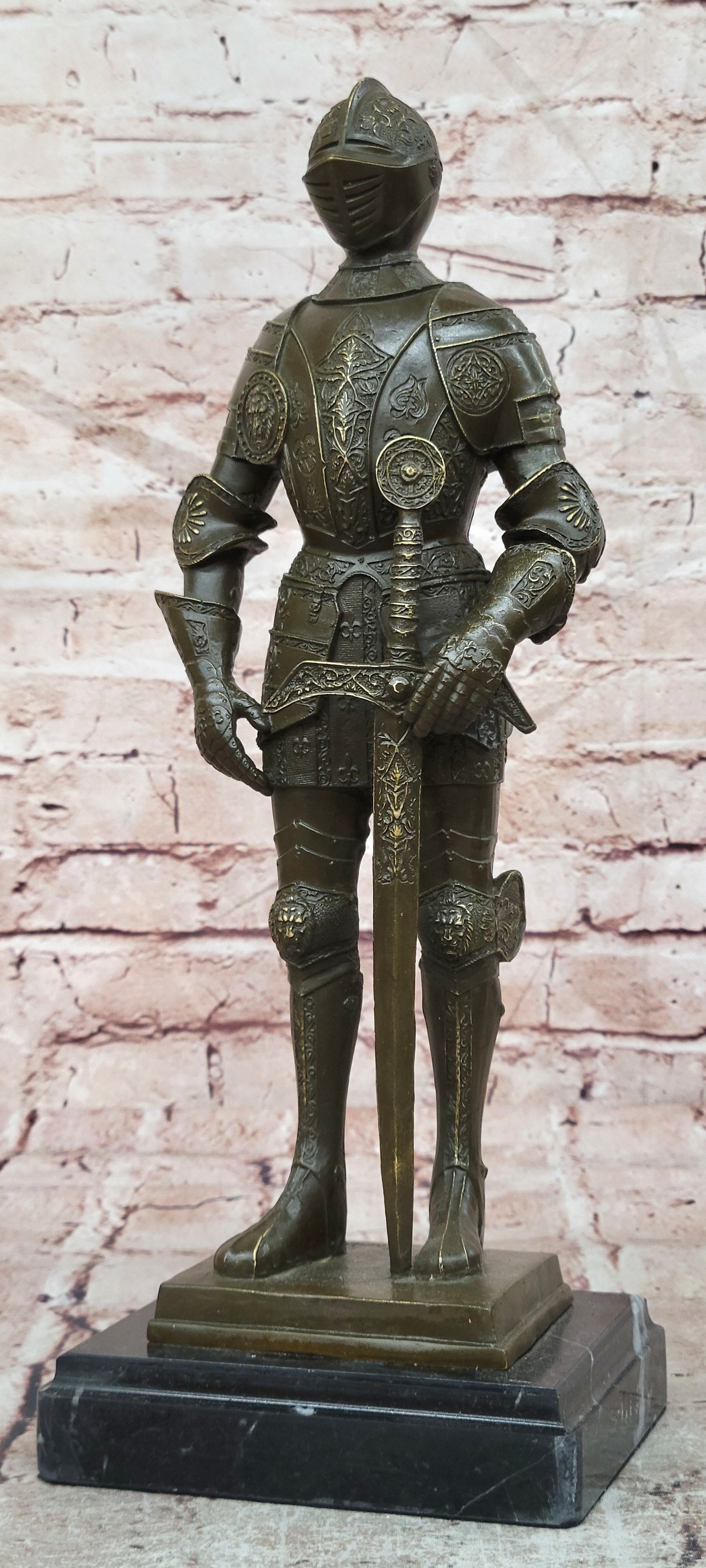 Kamiko Bronze Knight Sculpture Symbol of Honor Courage Fine Art Figurine