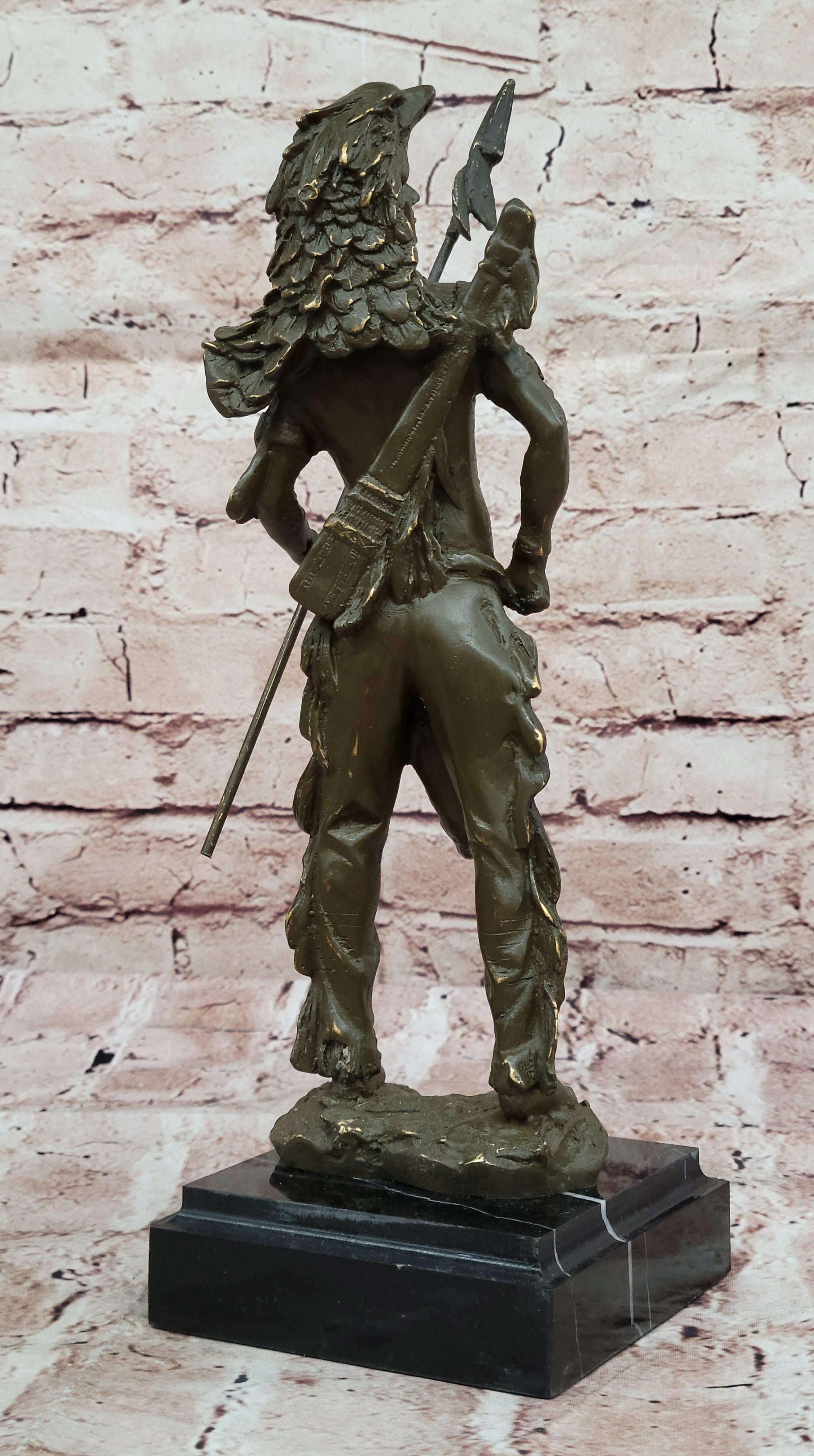 Bronze Sculpture Statue of Native American Warrior Chief by Russell Museum Quality Artwork