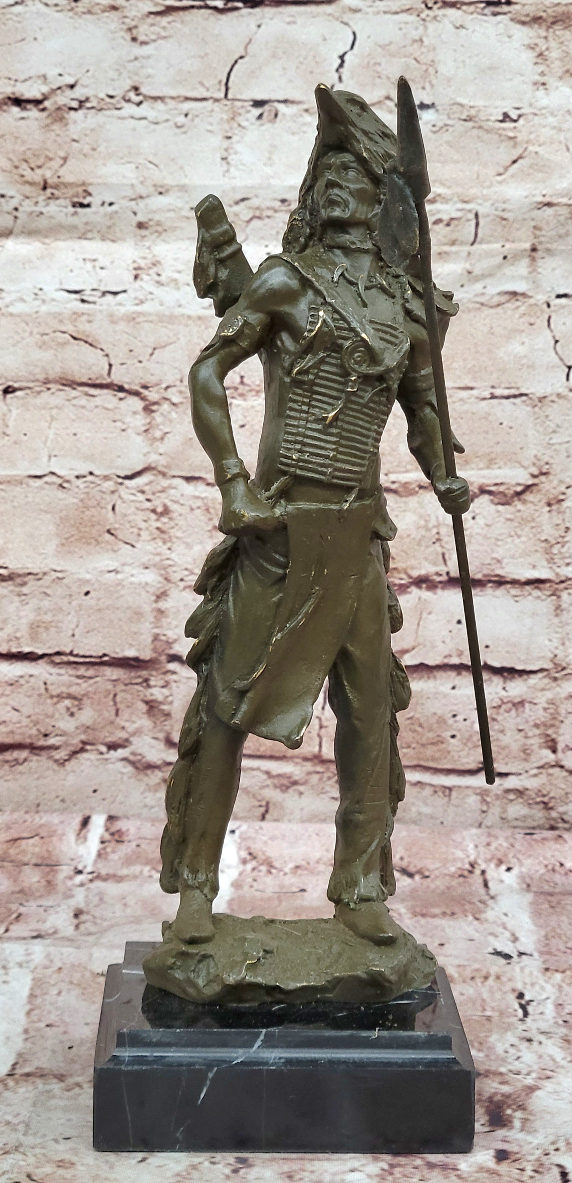 Bronze Sculpture Statue of Native American Warrior Chief by Russell Museum Quality Artwork