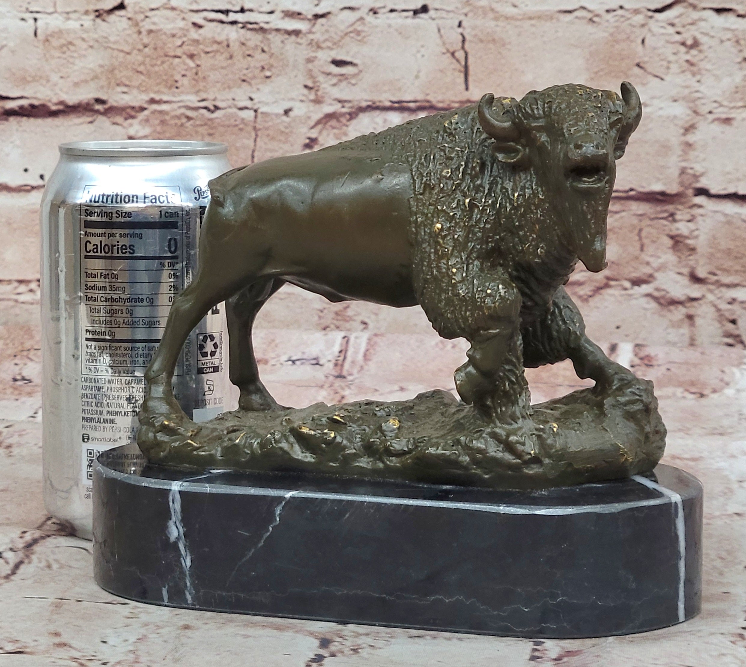 Western Bronze Sculpture Statue of Bison Buffalo by Carl Kauba Native American Art