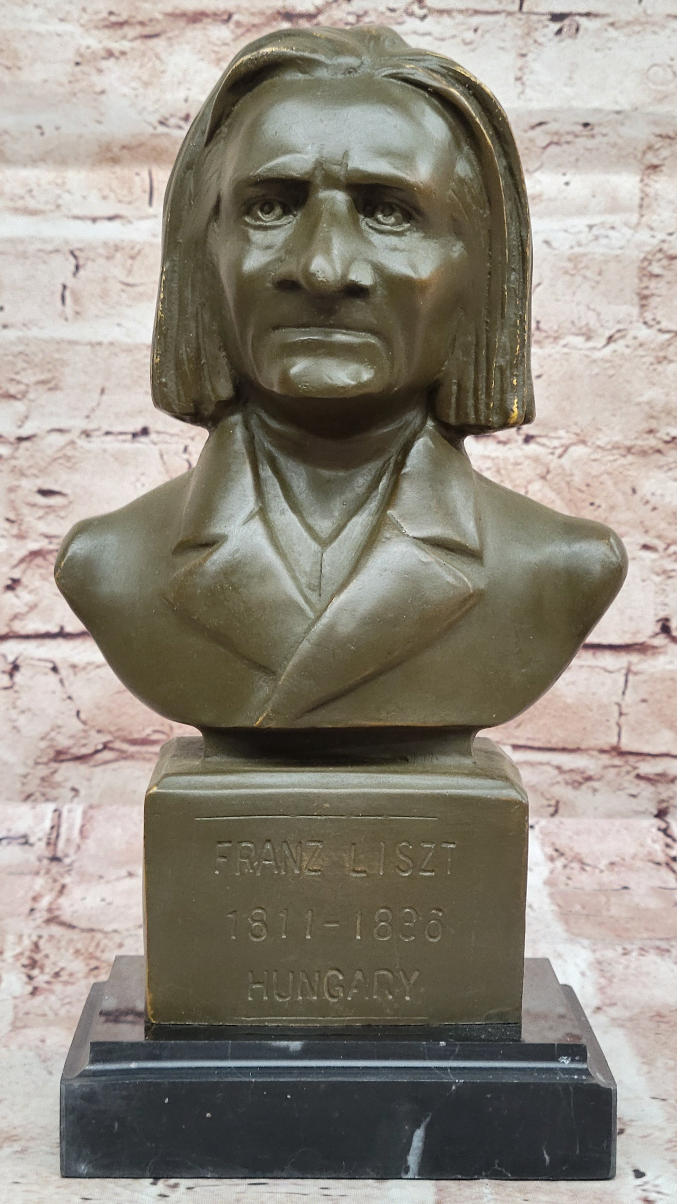 Bronze Sculpture Statue of Franz Liszt Composer Signed Hot Cast Music Artwork