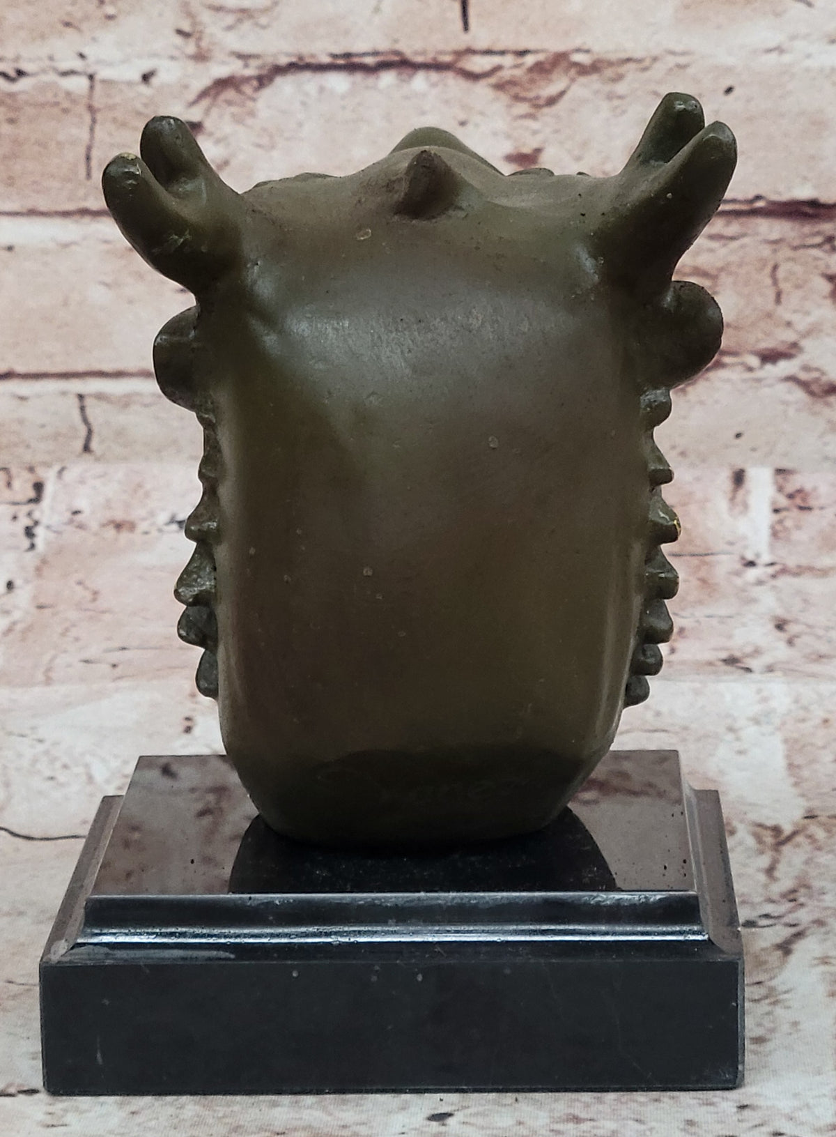 Real Bronze Sculpture Statue of Dragon Bust Auspicious Zodiac Sign for Good Fortune