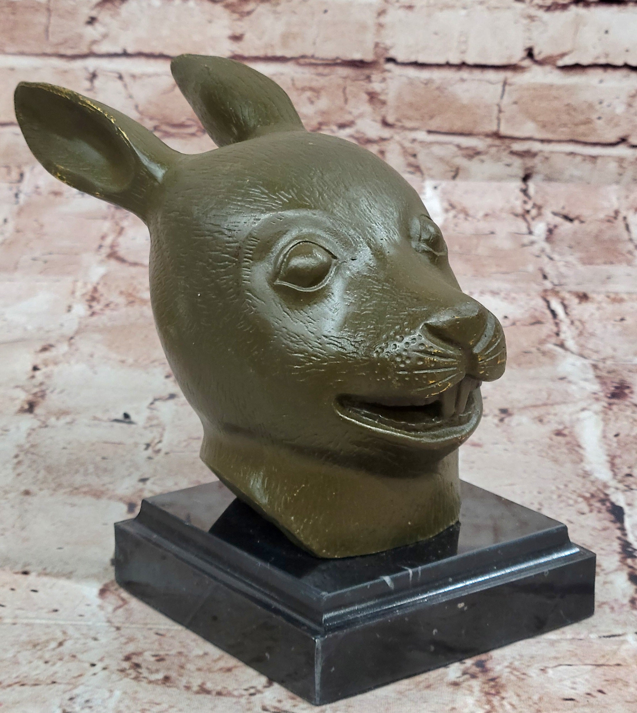 Chinese Zodiac Rabbit Bronze Sculpture – Signed by Yanez, Hot Cast Figurine