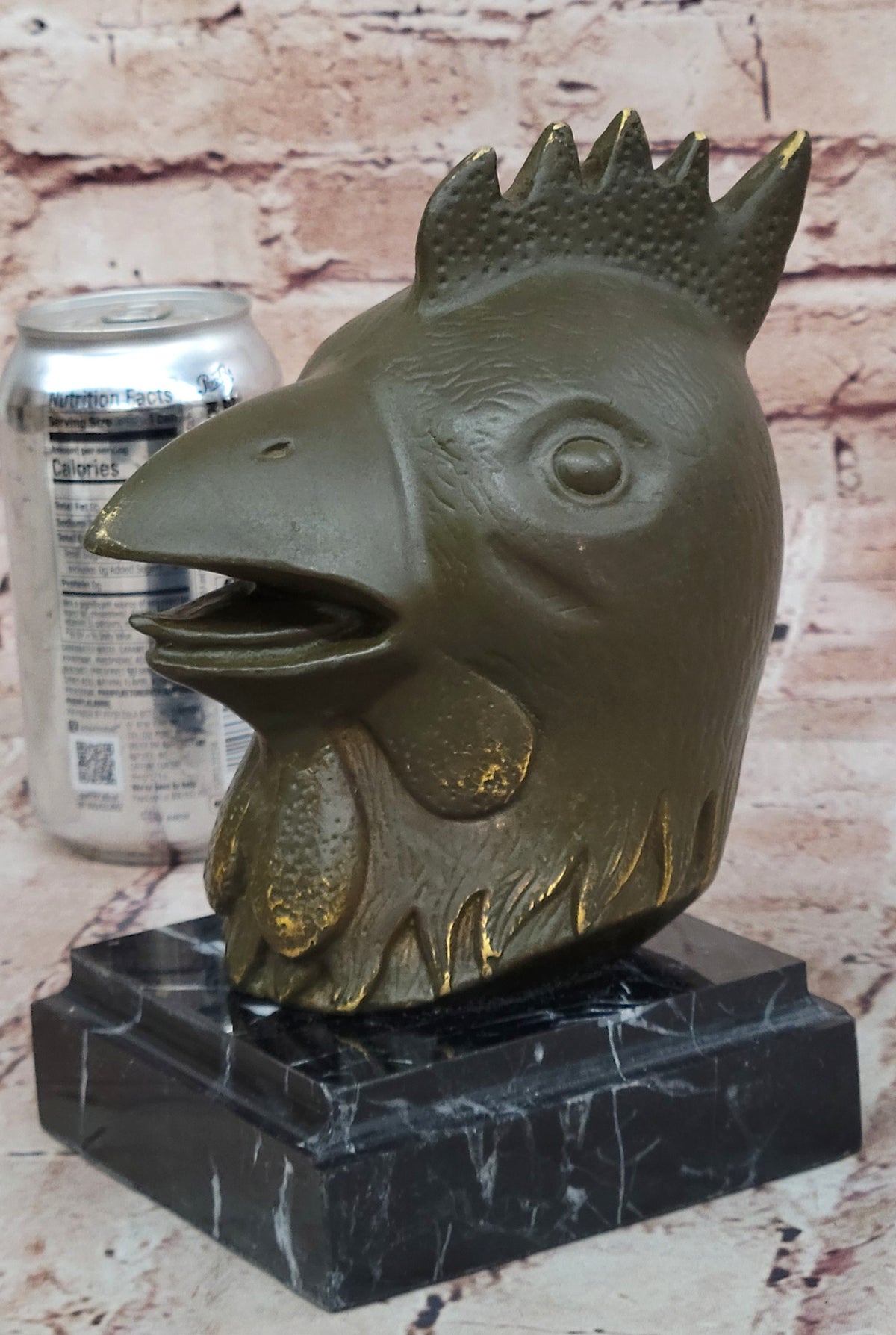 Rooster Zodiac Bronze Sculpture Statue Feng Shui Symbol of Hard Work and Focus