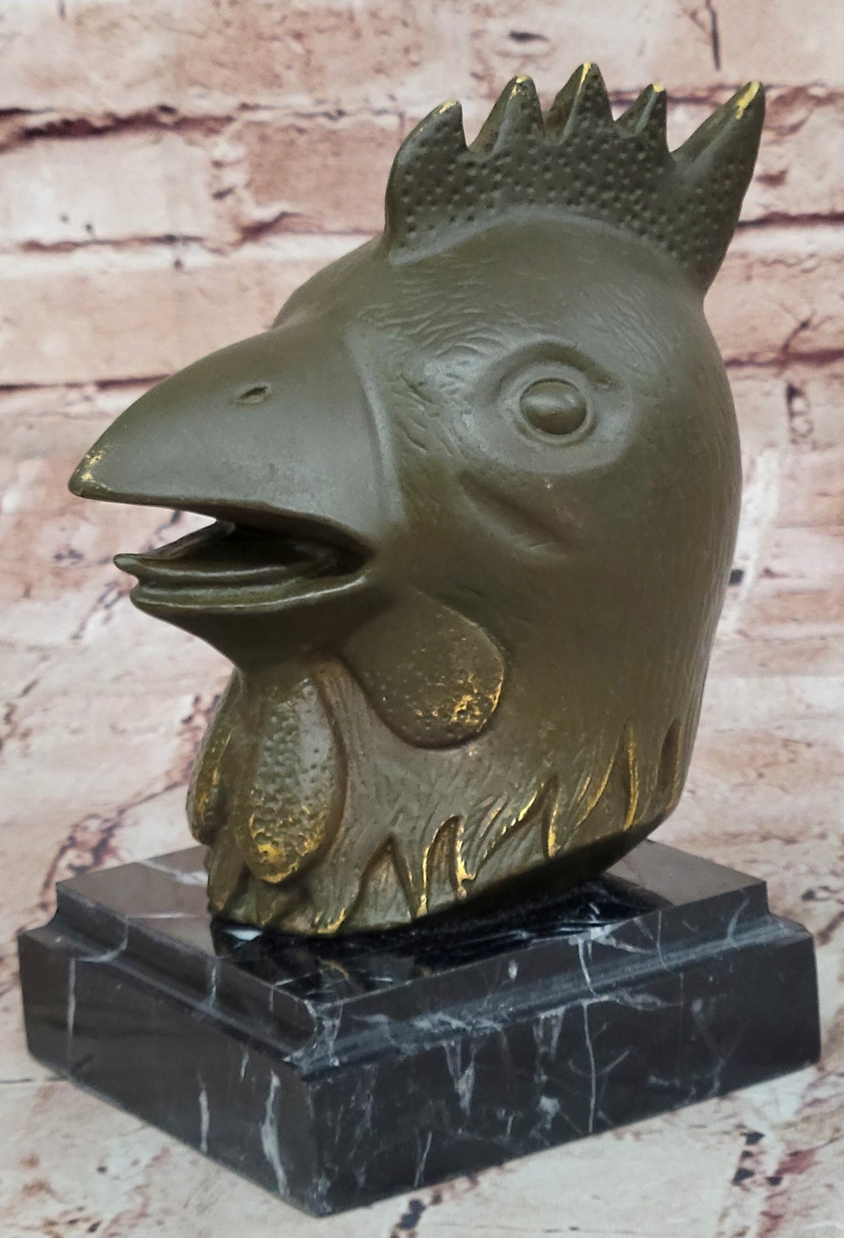 Rooster Zodiac Bronze Sculpture Statue Feng Shui Symbol of Hard Work and Focus