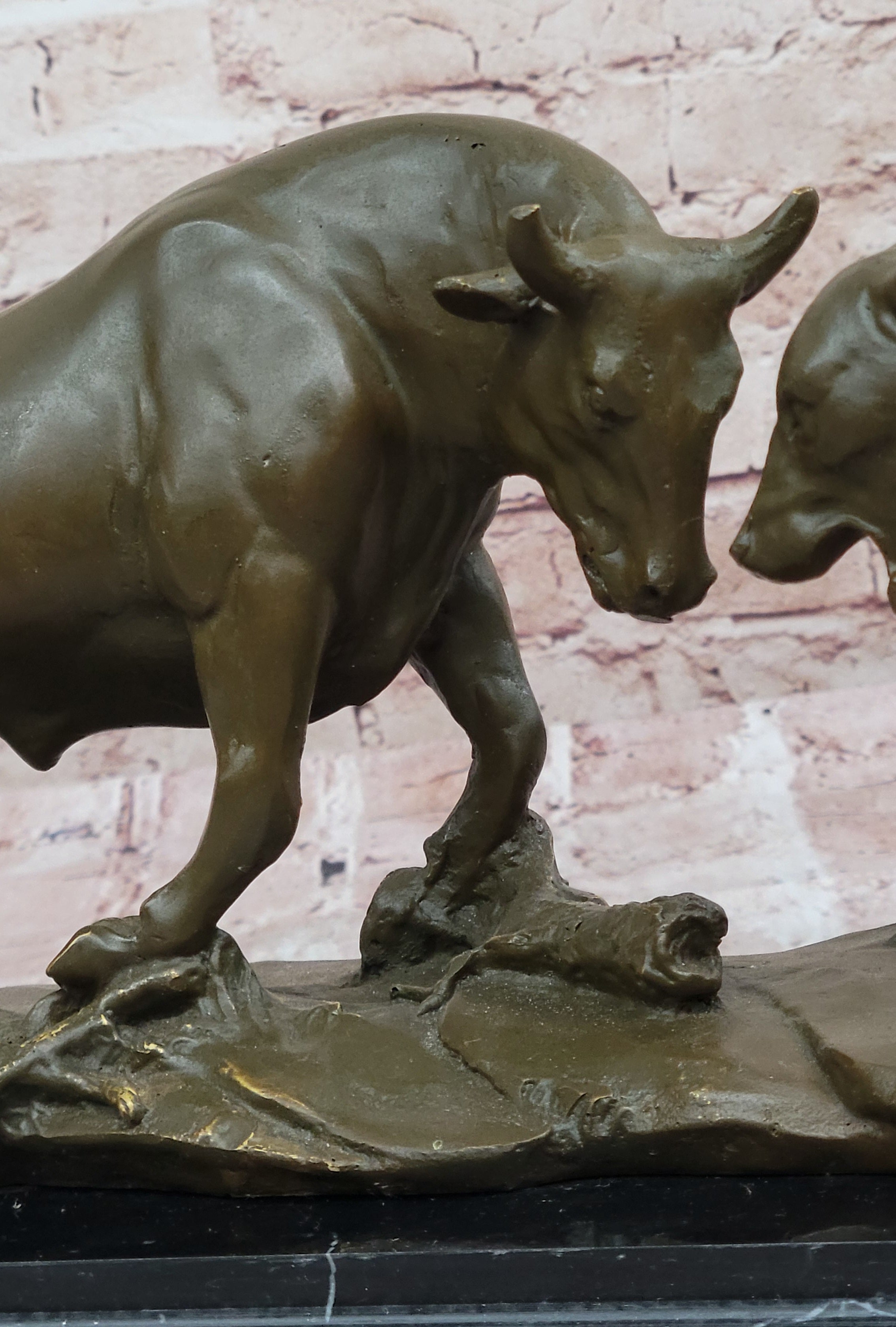 Wall Street Bull and Bear Bronze Sculpture – Limited Edition Signed Milo Artwork Art