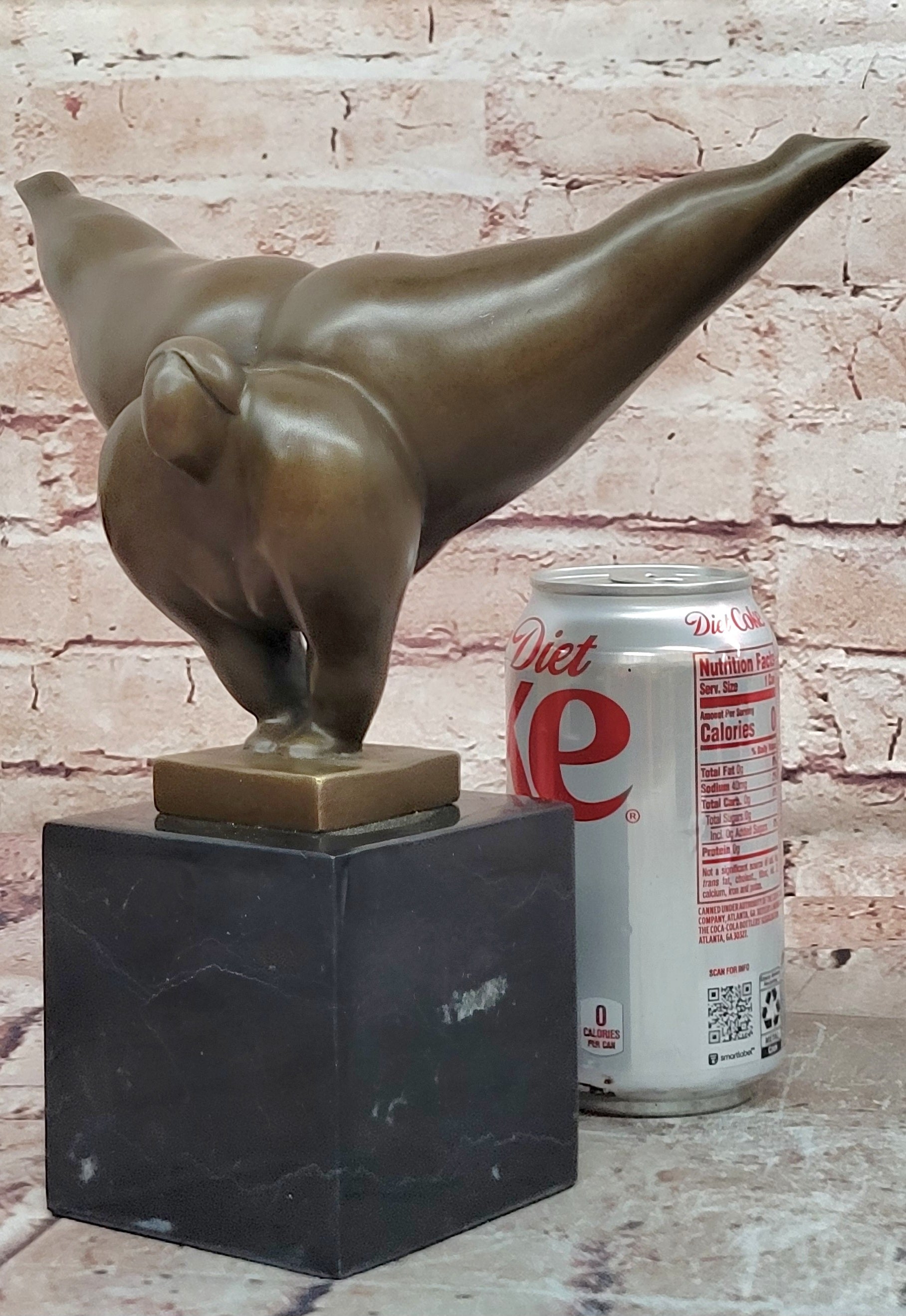 Bronze Human Action Sculpture by Milo Jumping Form Fine Art Marble Base Statue