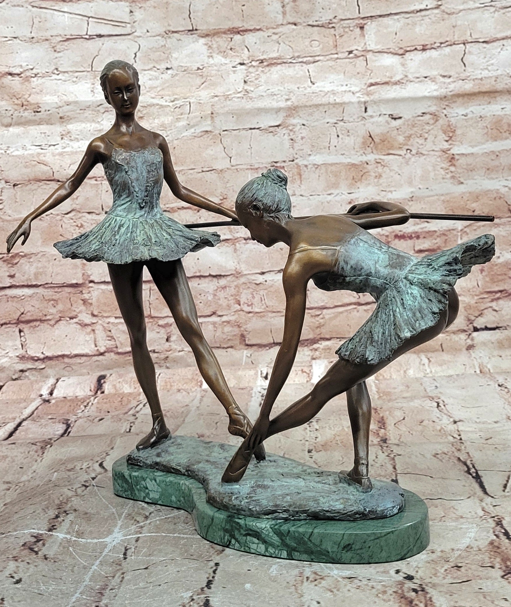 Original Aldo Vitaleh Bronze Ballerina Statue Marble Base Home Studio Décor
