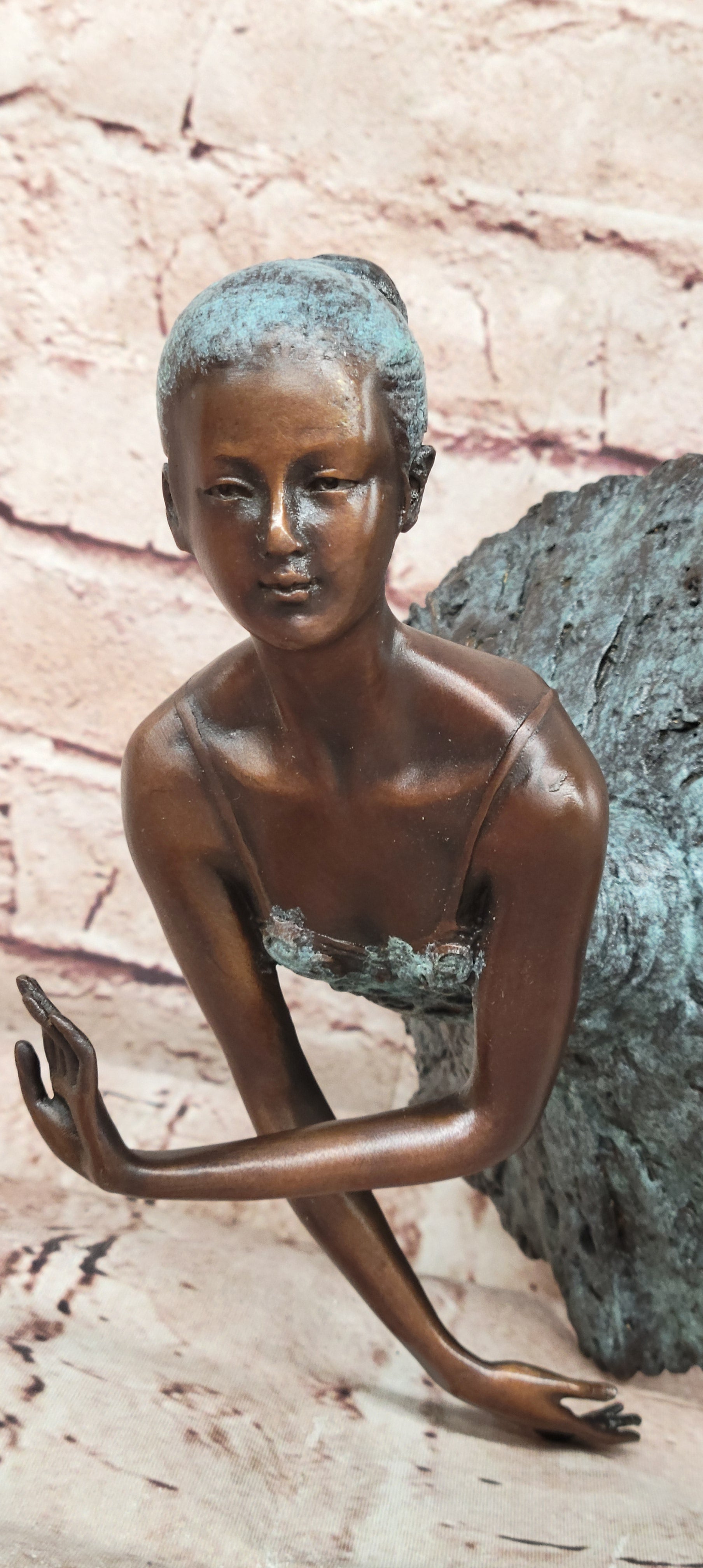 Signed Milo Bronze Ballerina Figurine Ballet Dance Sculpture Home Decor Art