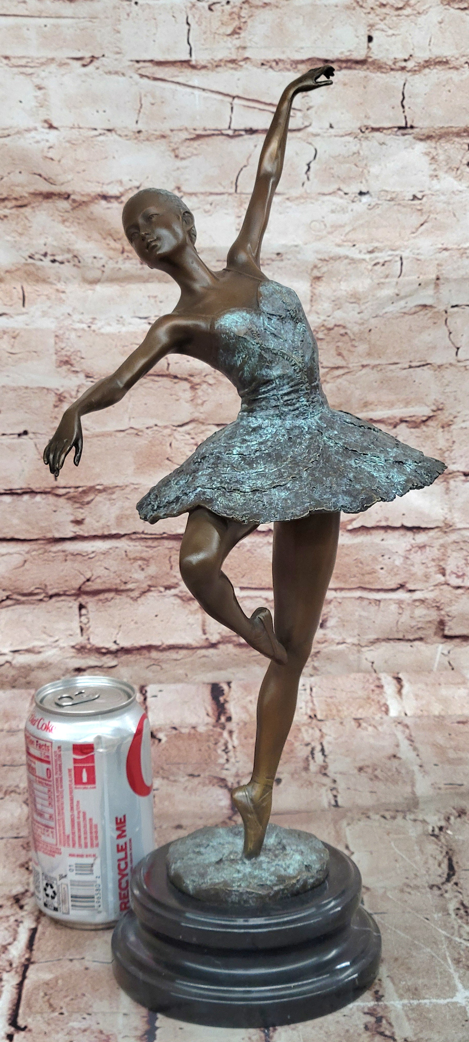 Signed Milo Bronze Ballerina Figurine Art Deco Young Girl Sculpture