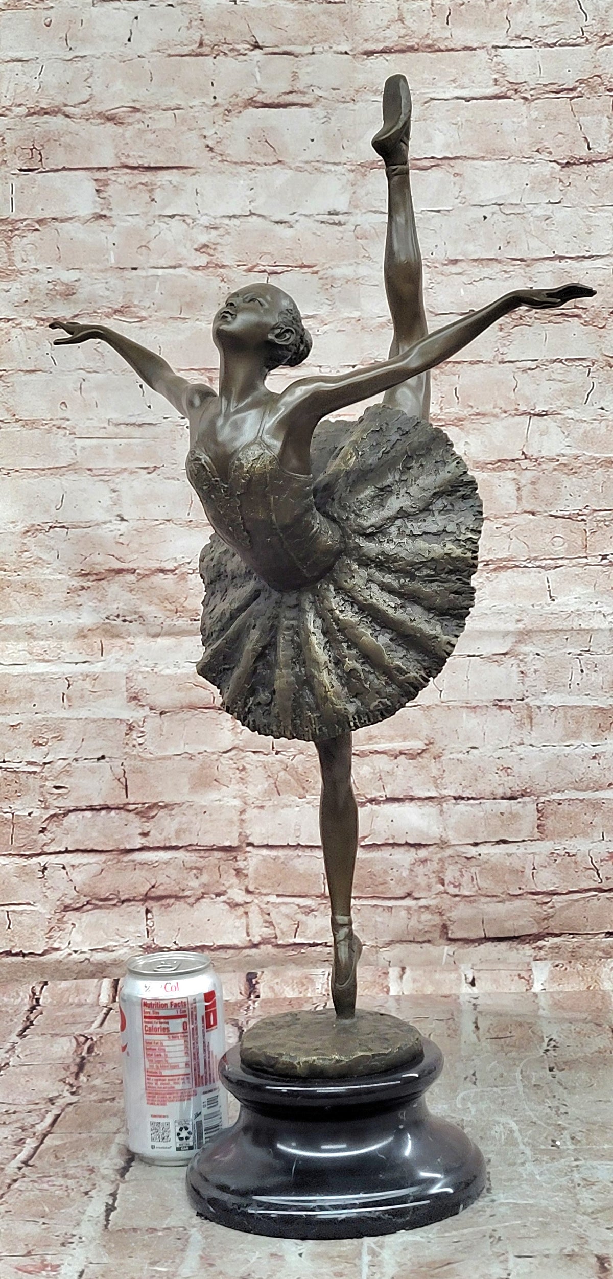 Classic Ballerina Girl Ballet Dancer Signed Bronze Sculpture Figure Art Nouveau