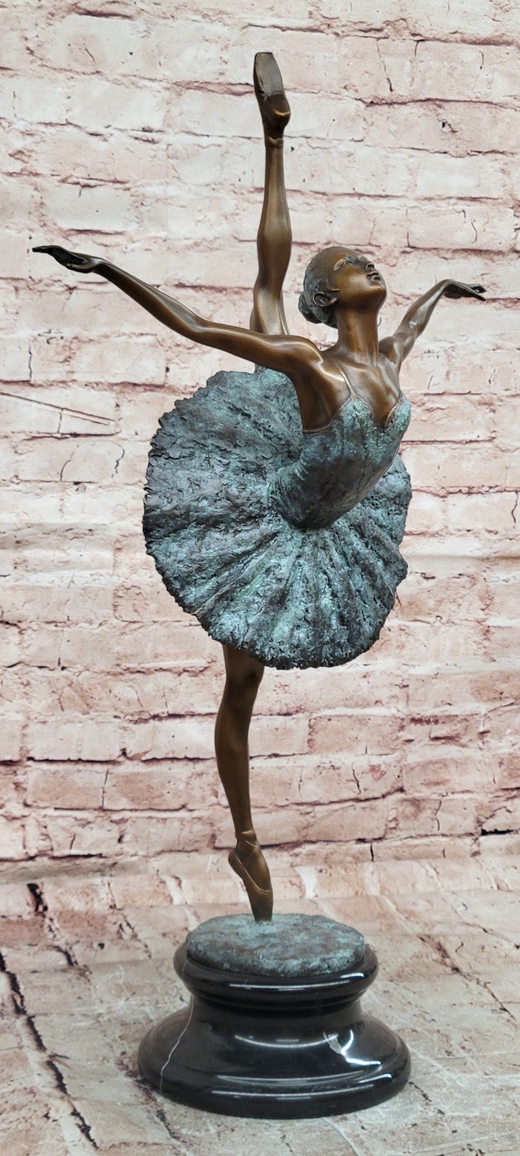 Bronze Arabesque Ballet Sculpture Signed Milo Graceful Dancer Statue Art