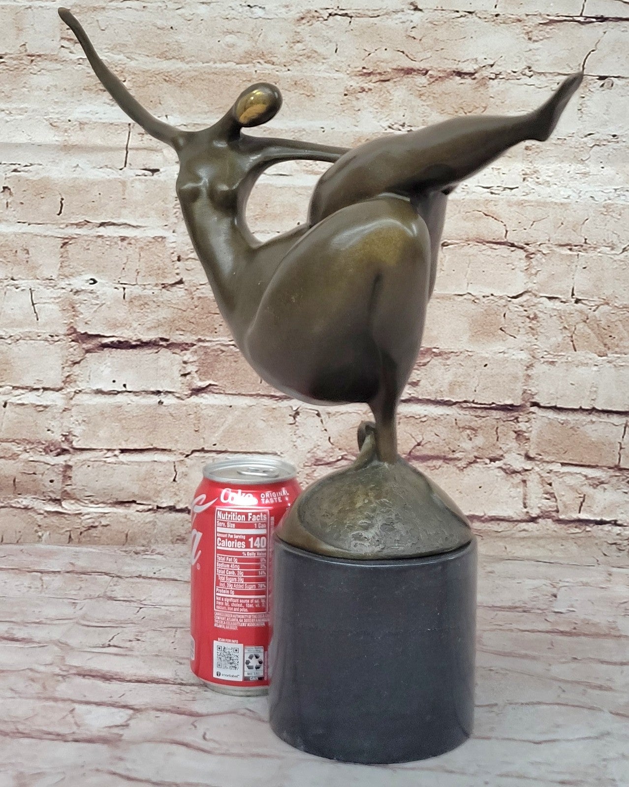 Nude Modern Mid Century Abstract Bronze Ballerina Figure Sculpture Decor Signed