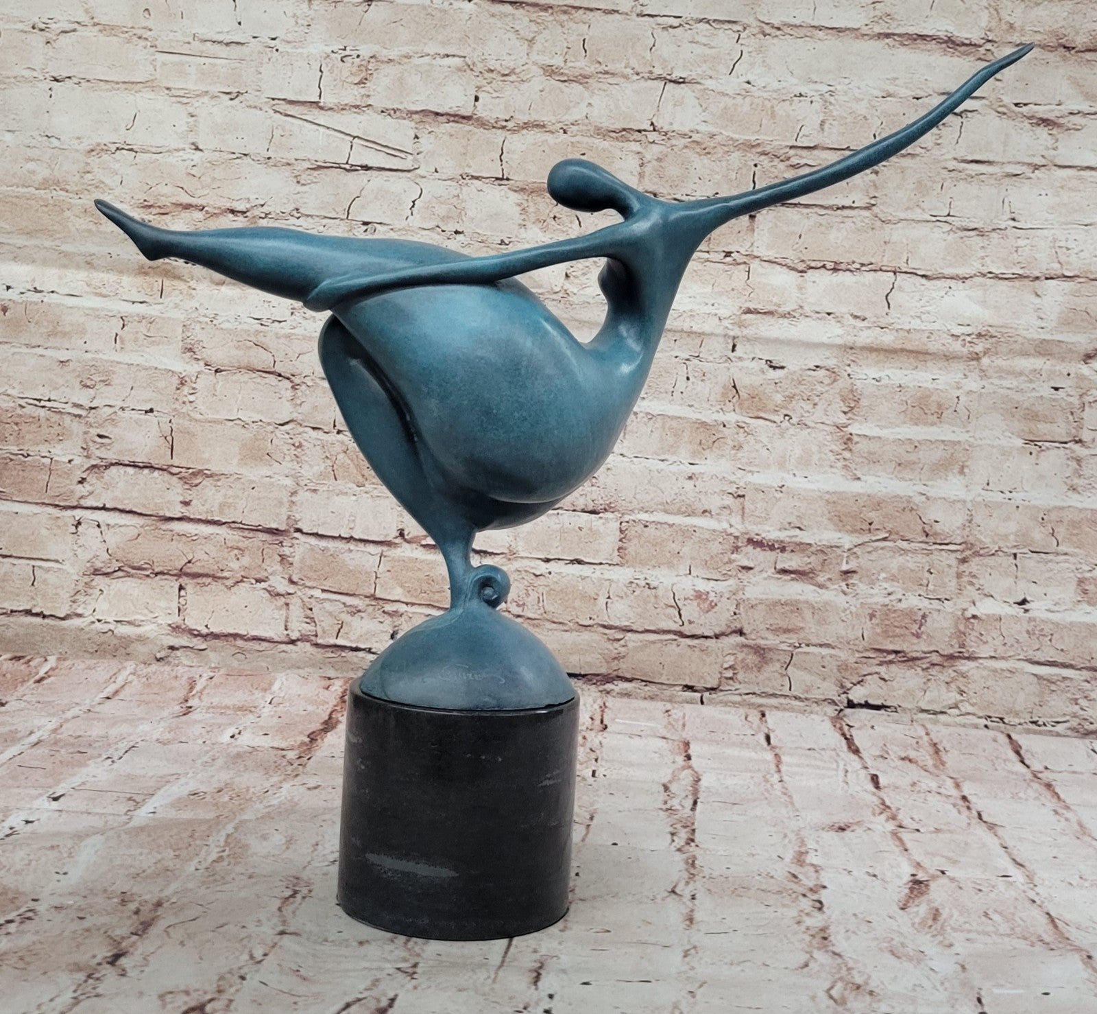 Genuine Bronze Mid Century Modern Nude Green Patina Botero Tribute Statue