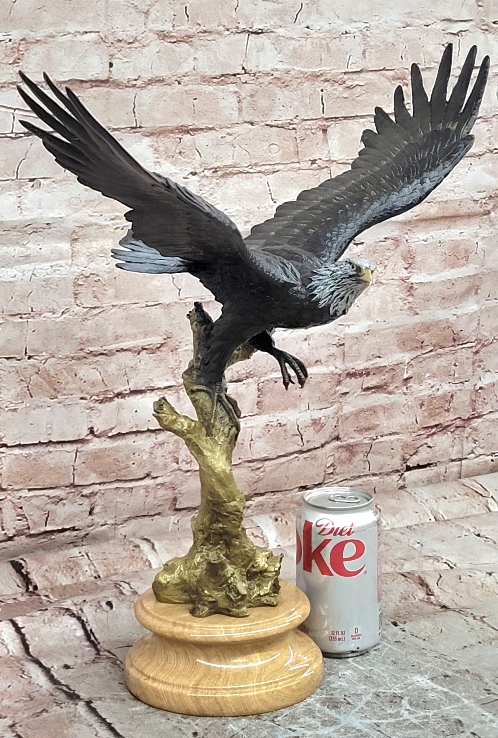 Handcrafted Juno Bronze Bald Eagle Statue Patina Finish Fine Art Decor