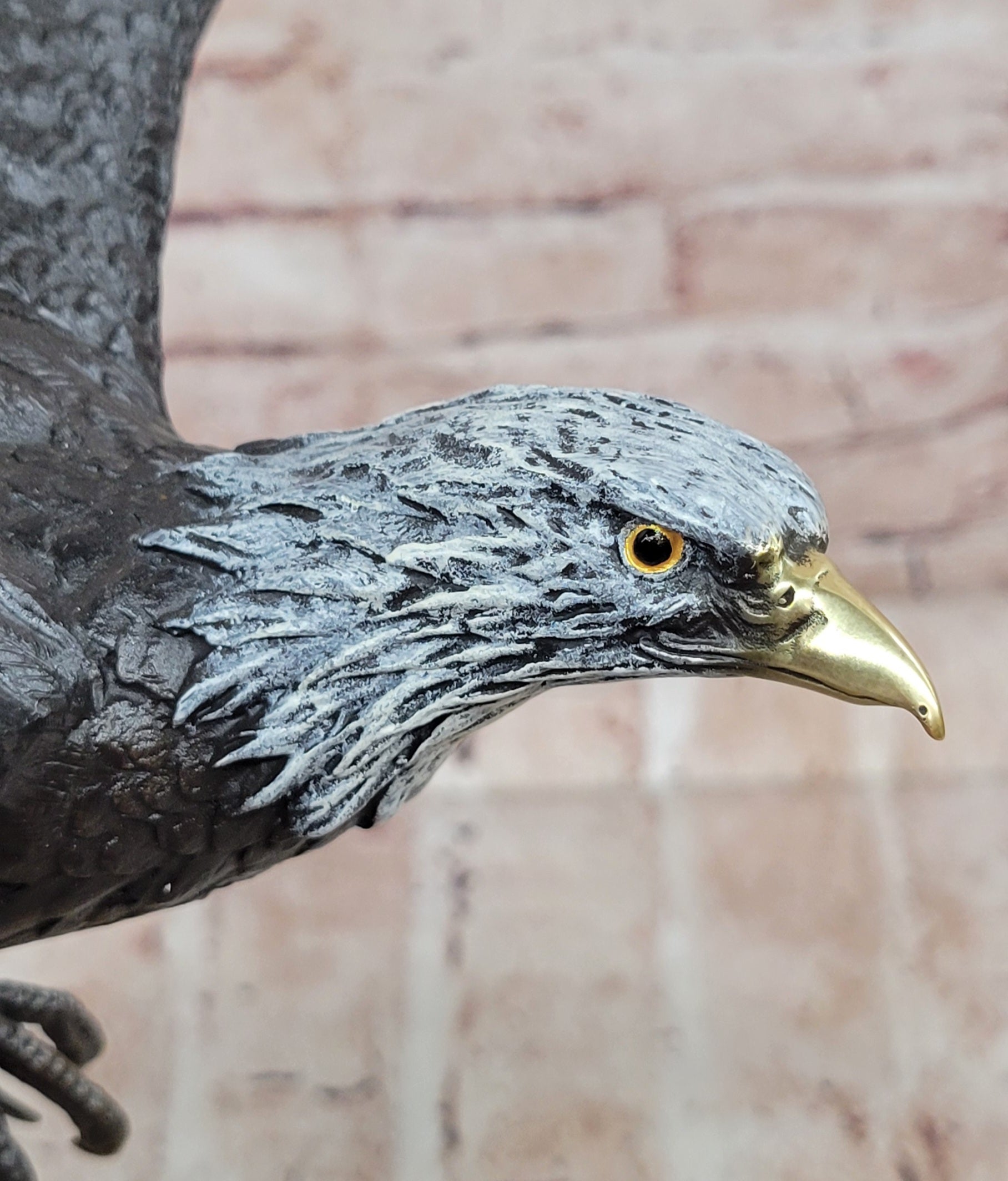 Handcrafted Juno Bronze Bald Eagle Statue Patina Finish Fine Art Decor