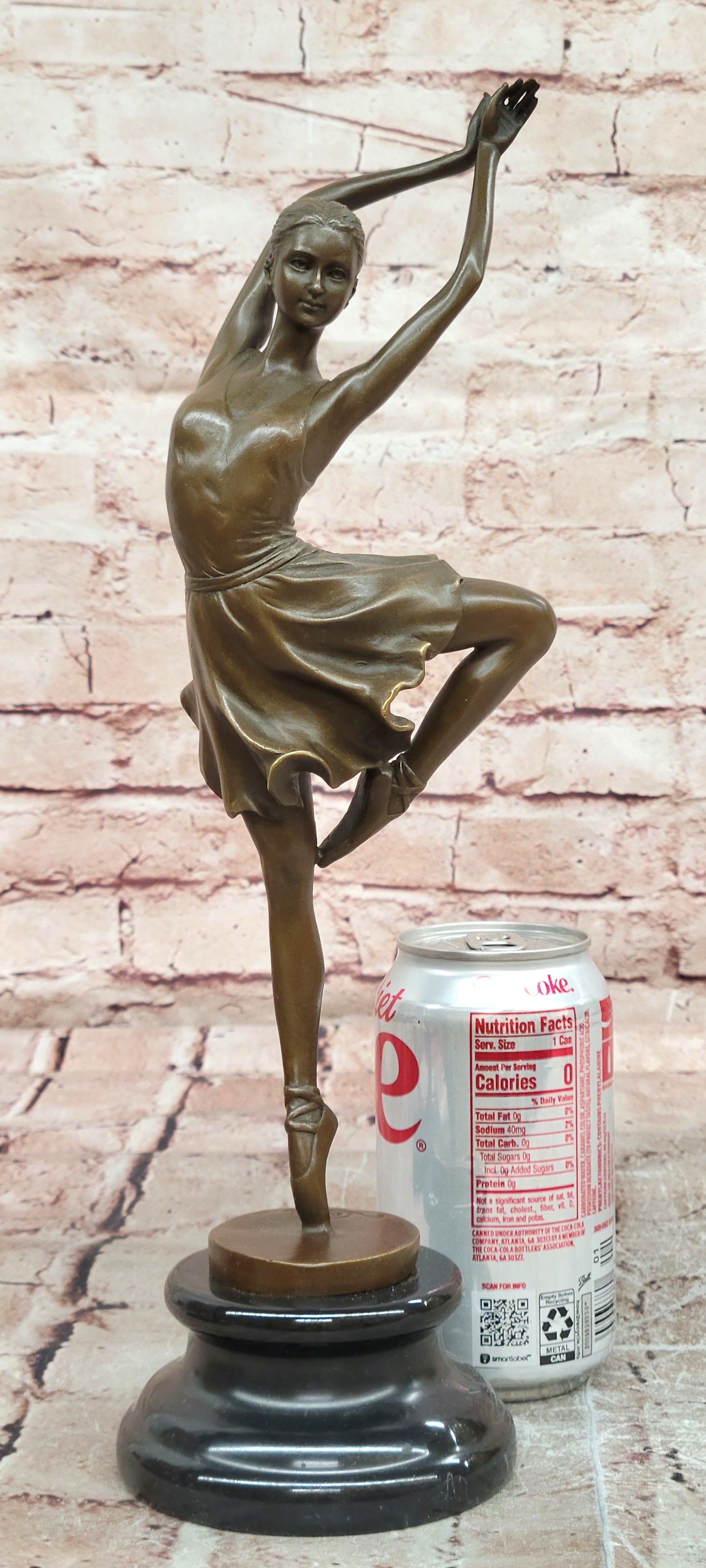 Bronze Ballerina on Pointe Sculpture Cesaro Dance Lover Collectible Artwork