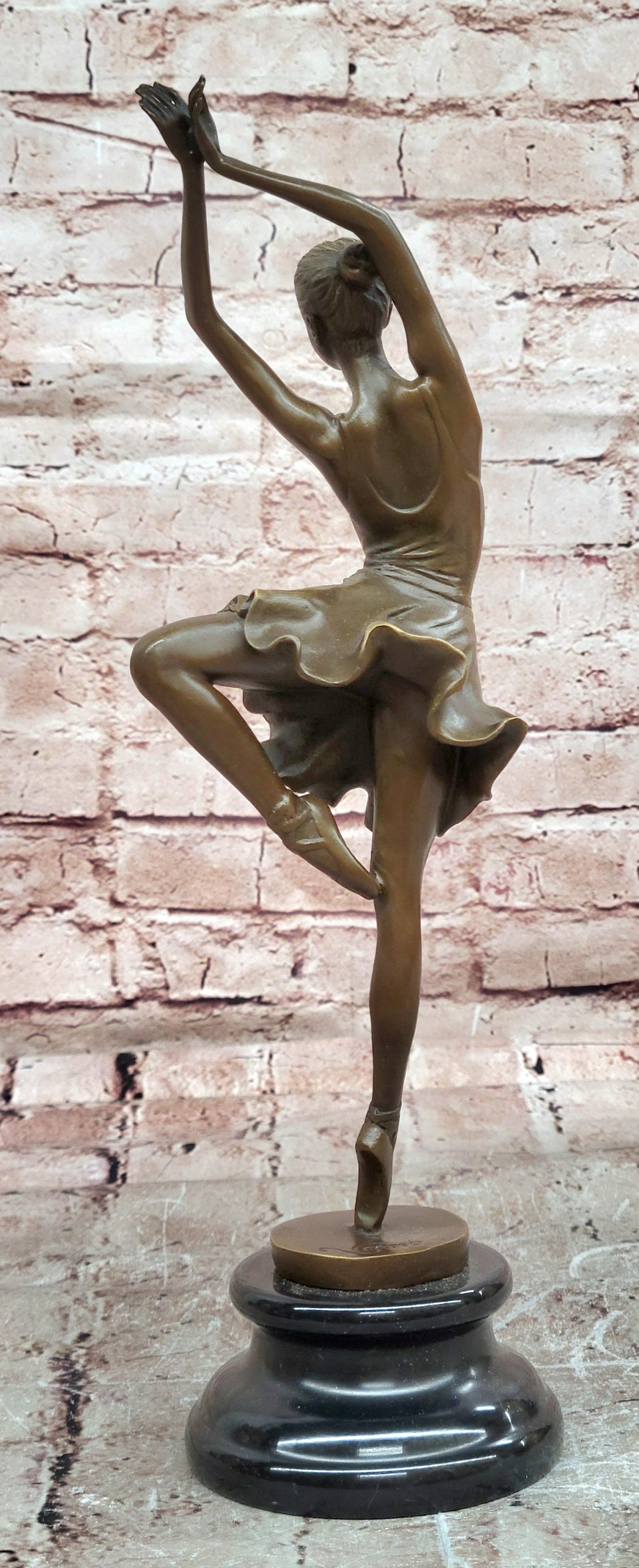 Bronze Ballerina on Pointe Sculpture Cesaro Dance Lover Collectible Artwork