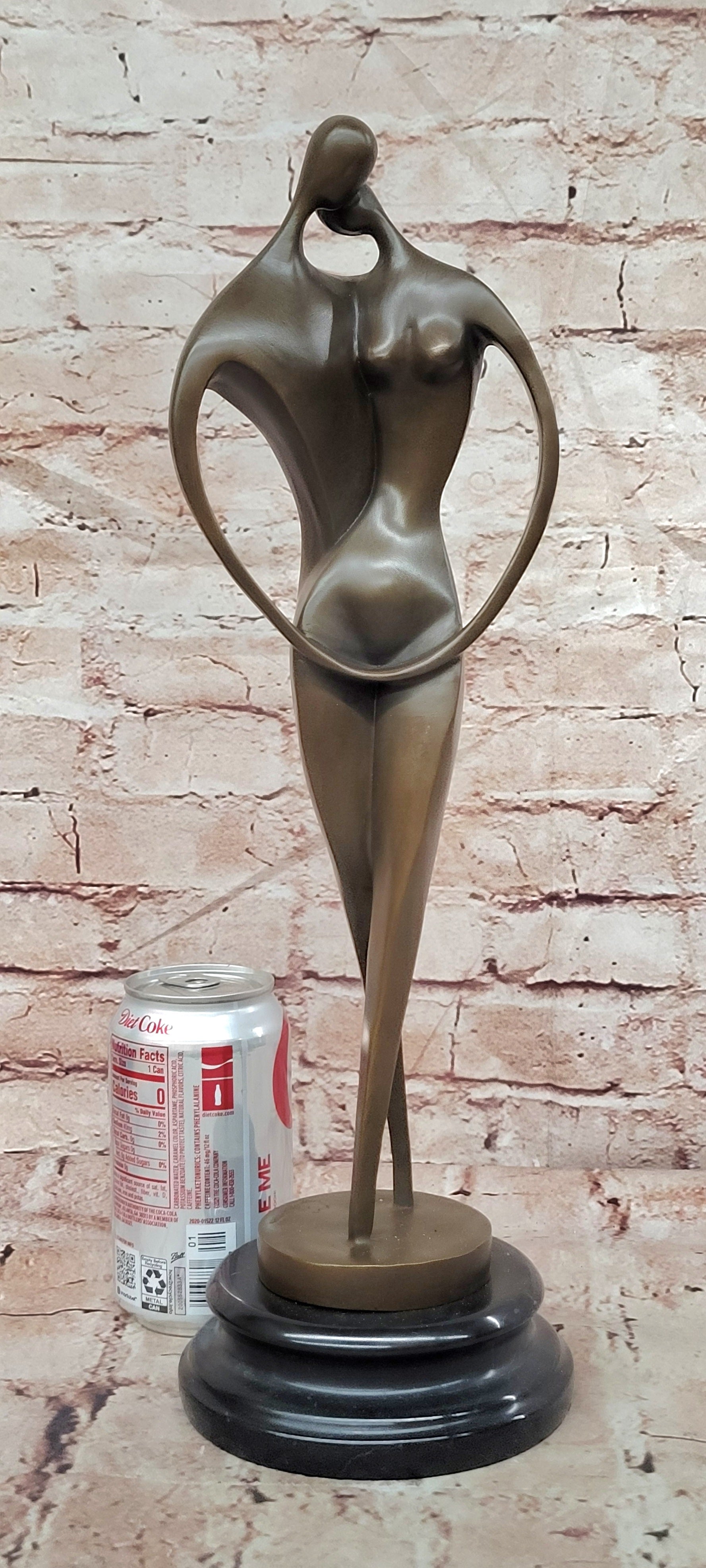Signed Bronze Lovers Sculpture Milo Modernist Romance Figurine Fine Art Collectible