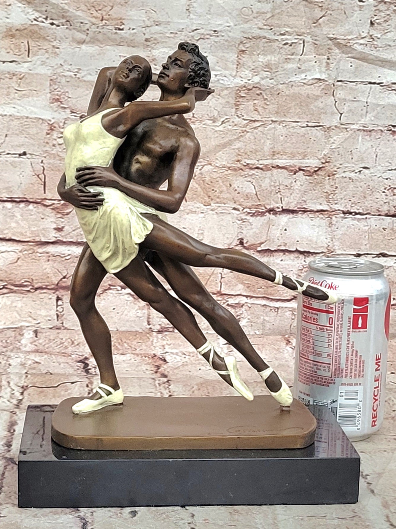 Cesaro Bronze Ballet Dancers Sculpture Romantic Couple Fine Art Collectible