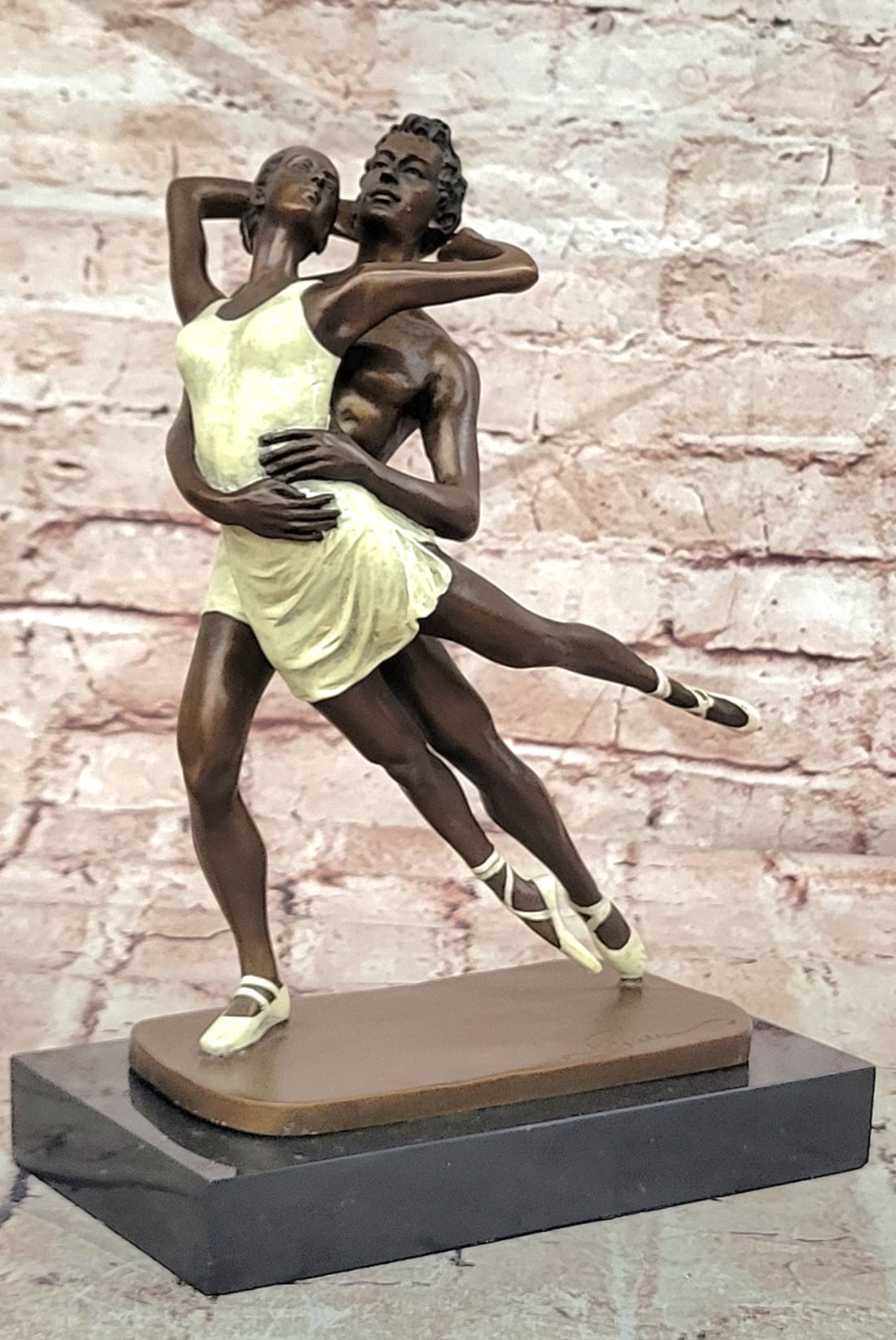 Cesaro Bronze Ballet Dancers Sculpture Romantic Couple Fine Art Collectible