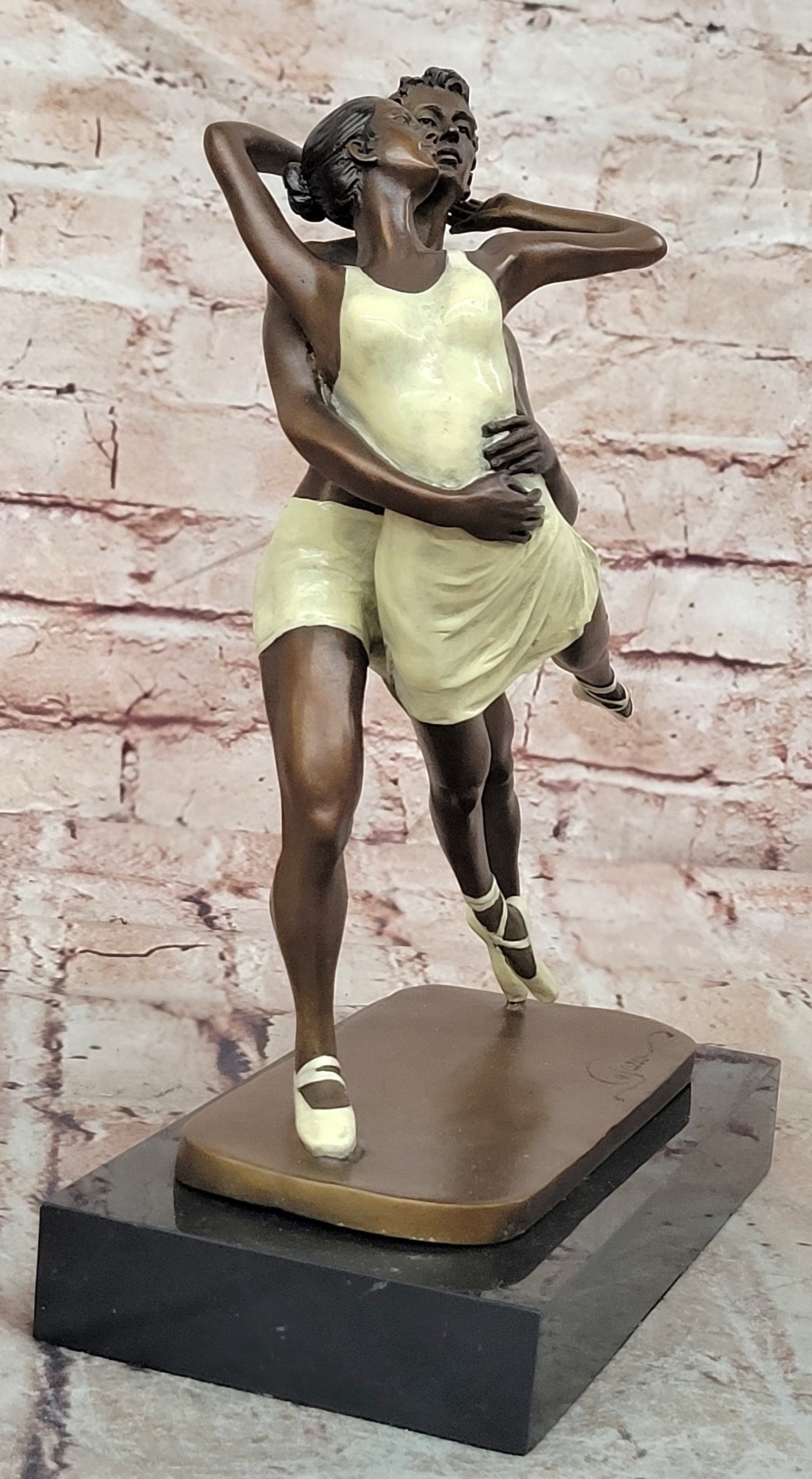 Cesaro Bronze Ballet Dancers Sculpture Romantic Couple Fine Art Collectible