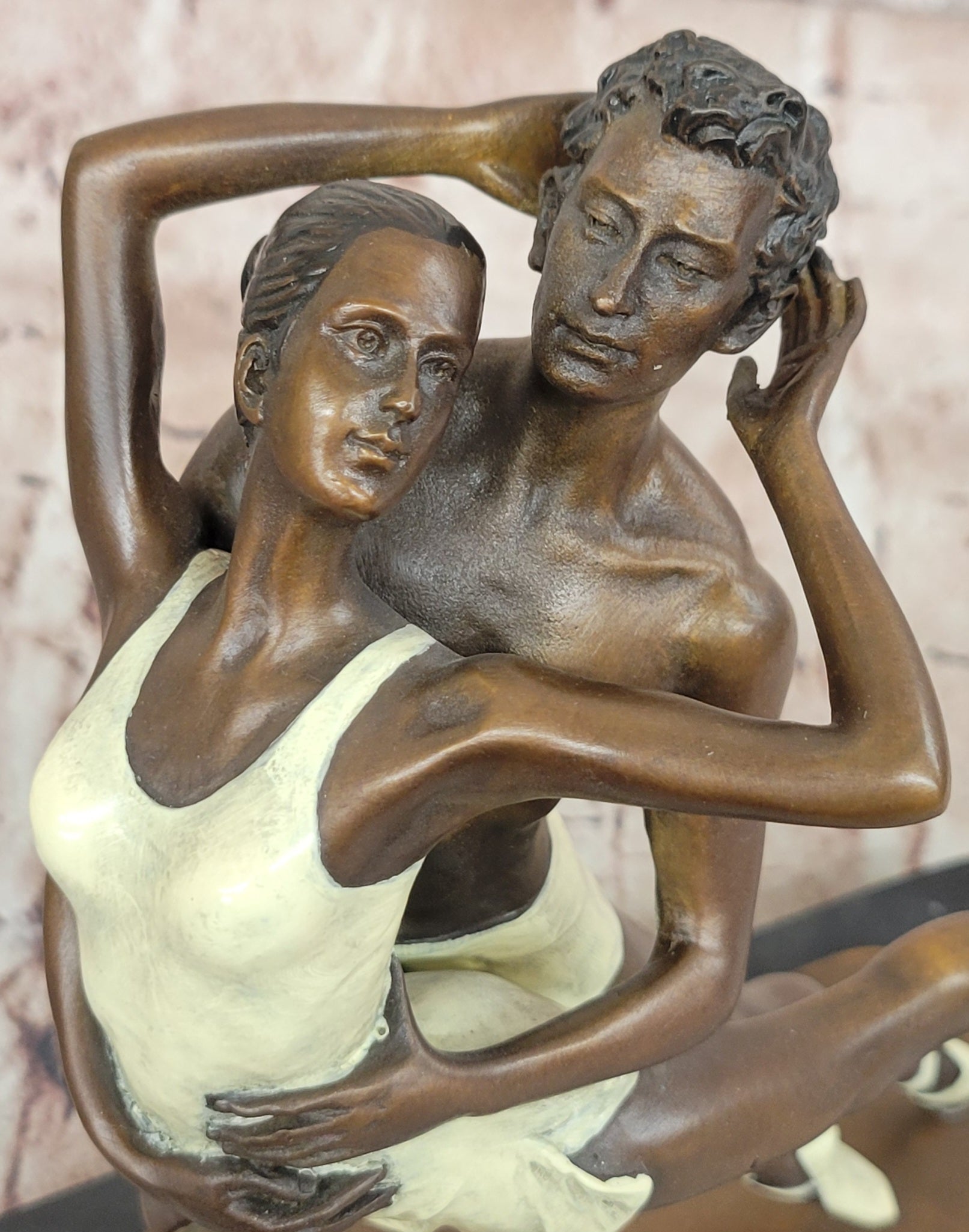 Cesaro Bronze Ballet Dancers Sculpture Romantic Couple Fine Art Collectible
