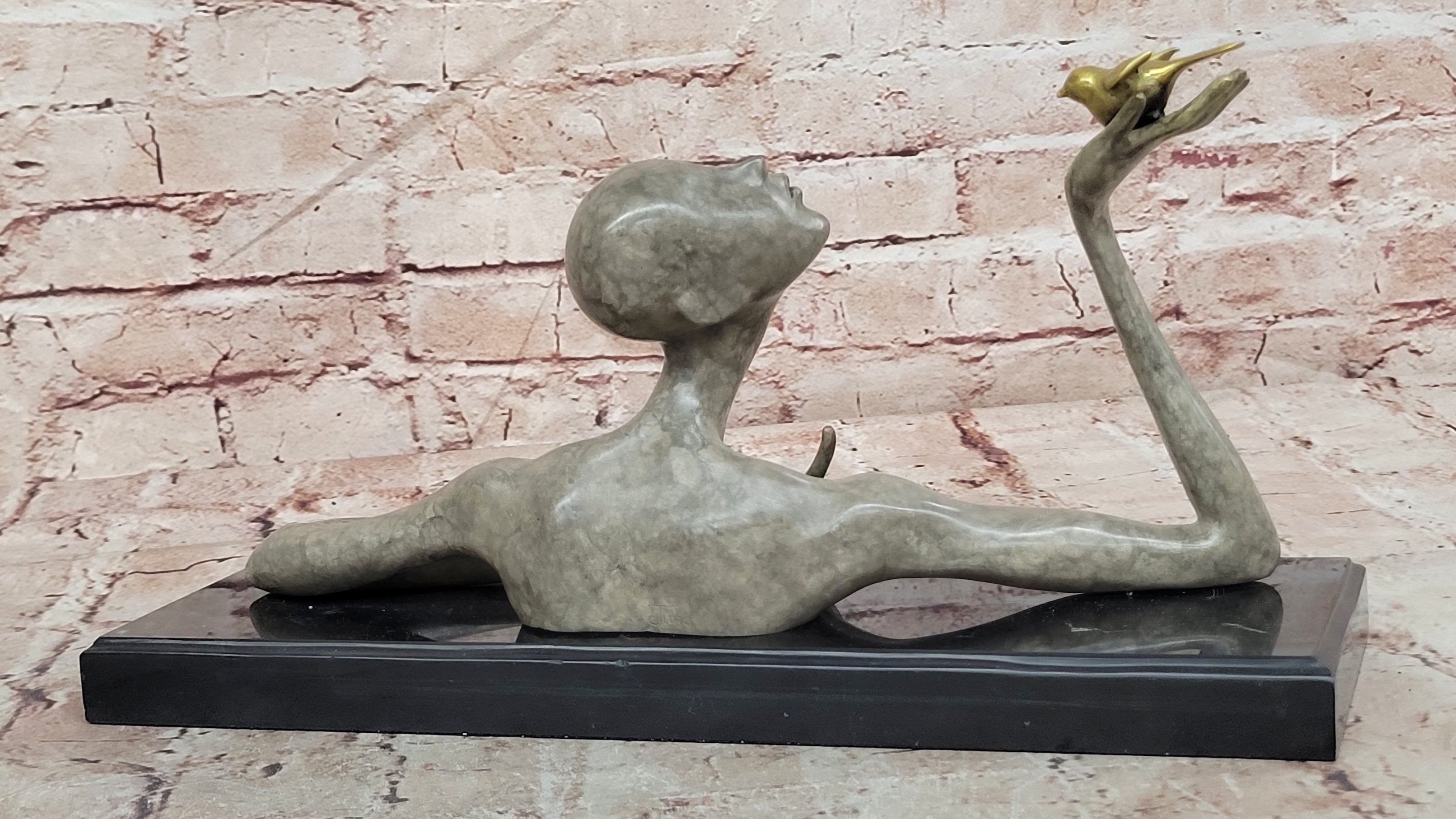 Juno Bronze Female Figurine Abstract Modern Sculpture Collectible Fine Art Statue