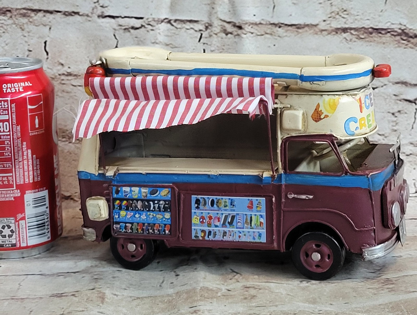 Handmade Blue/ Purple/ White Vintage VW Ice Cream Van Model Volkswagen VW Car