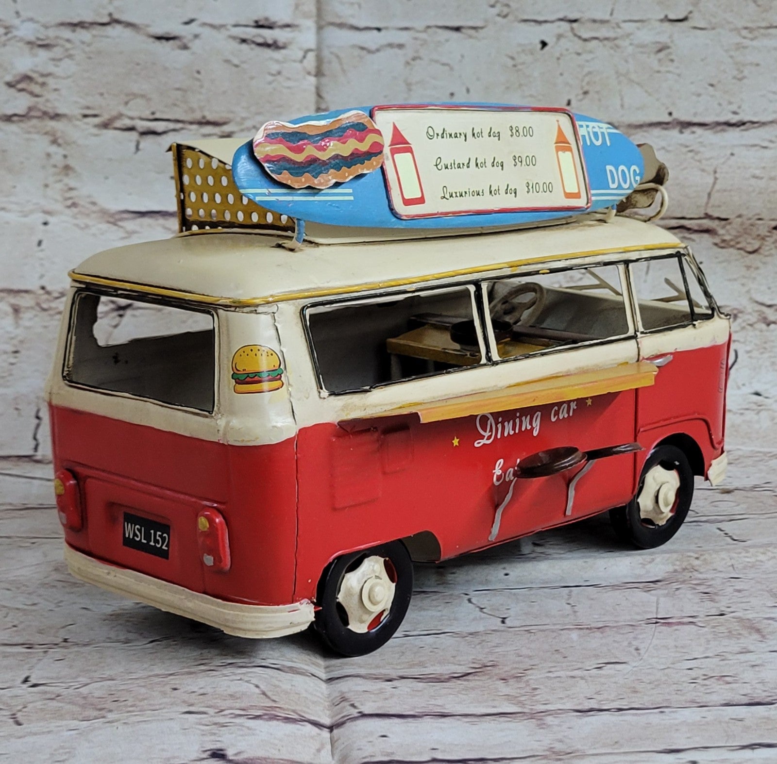 Antique Style Collector EditionDinning Food Truck Metal Metallic Masterpiece Decor
