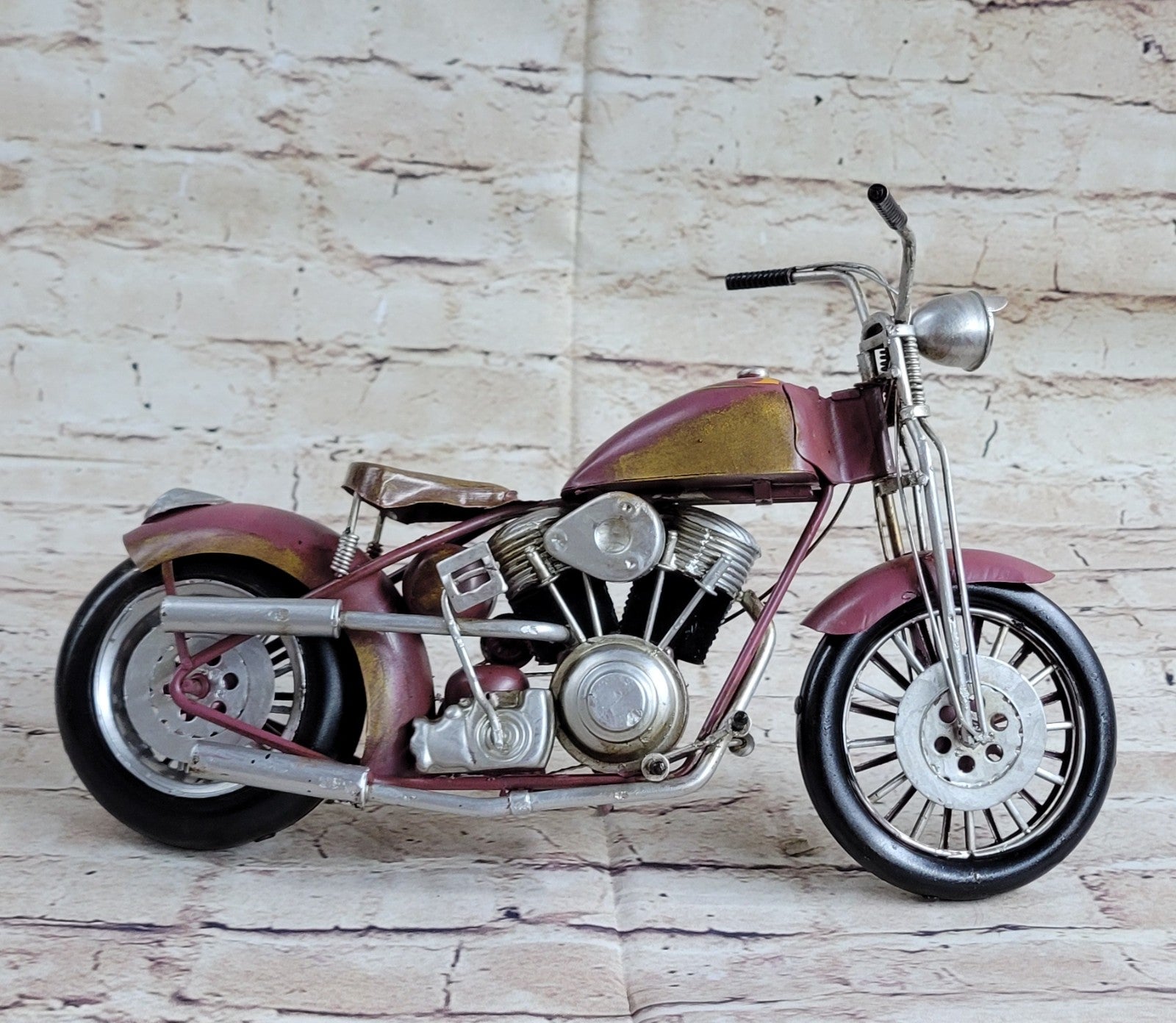 Metal Crafts (Antique Motorcycle Model) Harley Davidson Chopper Motorbike Bike