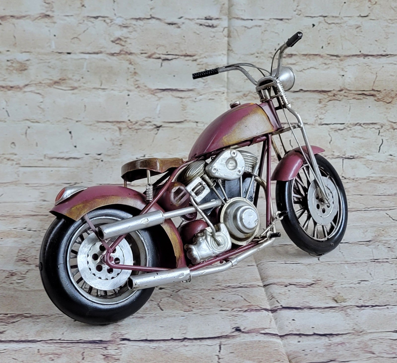 Metal Crafts (Antique Motorcycle Model) Harley Davidson Chopper Motorbike Bike
