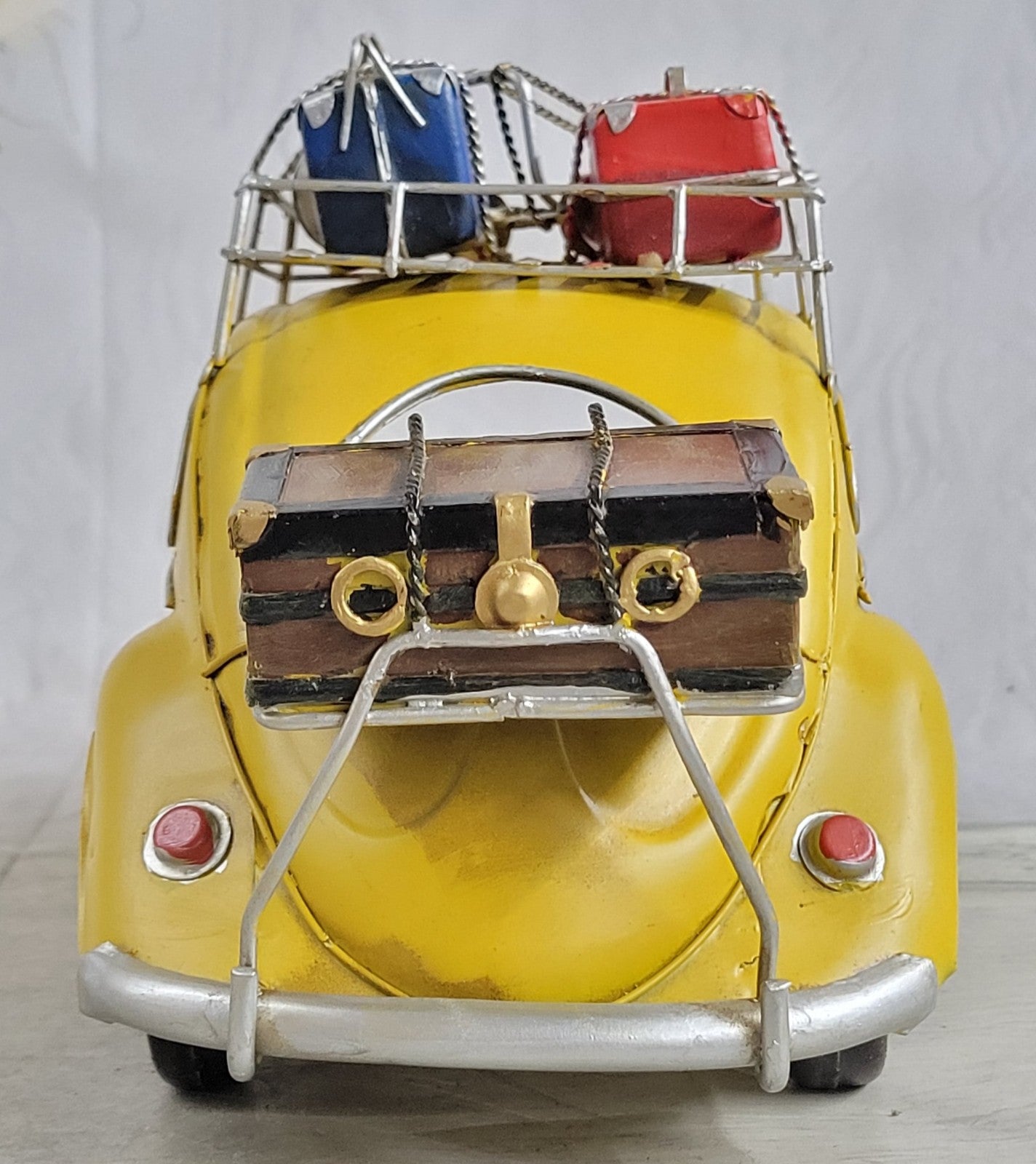 Vintage handmade iron art roof rack for luggage frame decoration beetle model
