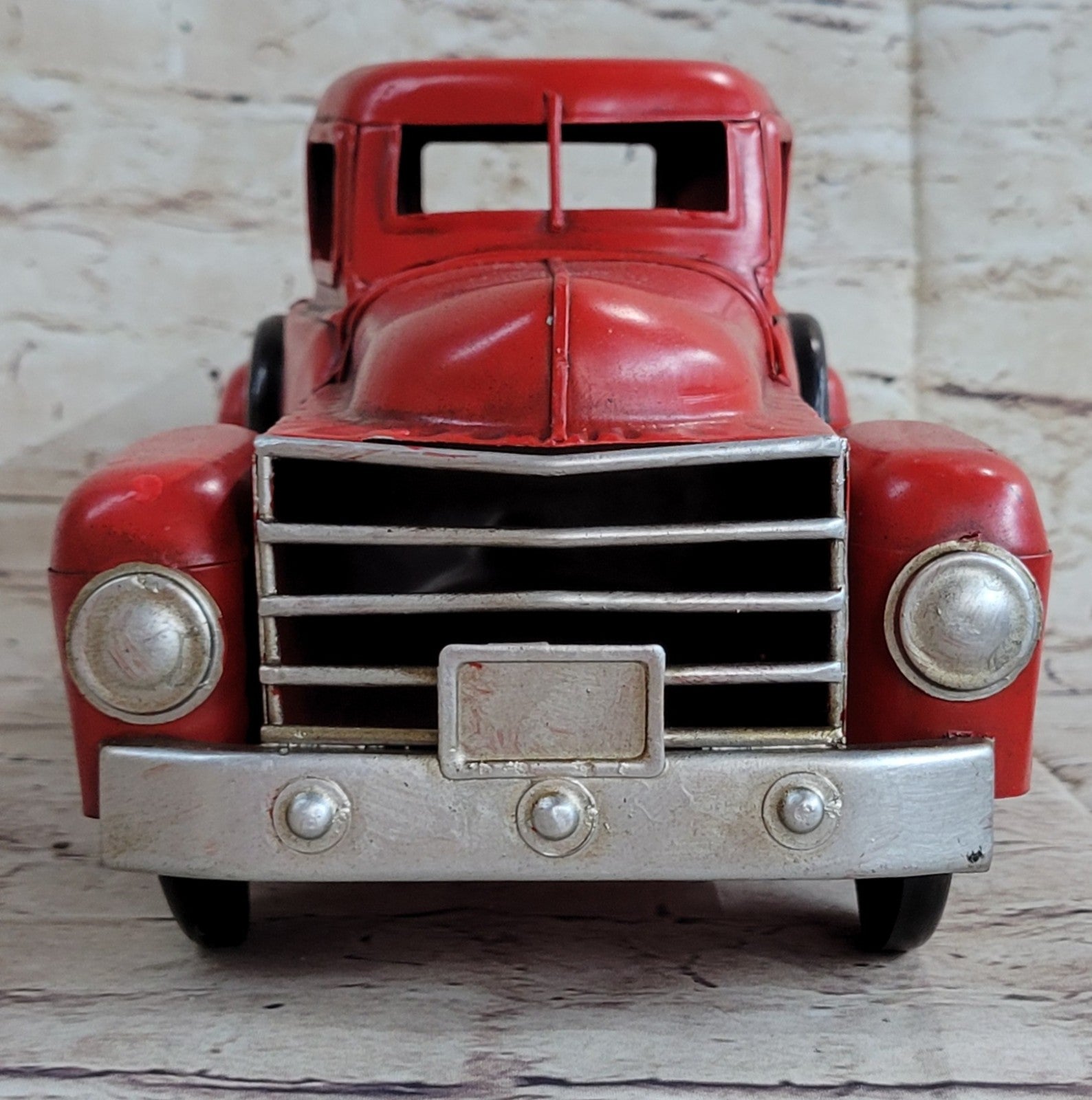 Vintage Classic aArtwork RED GMC Pickup Truck Hand Made Masterpiece Statue GIFT